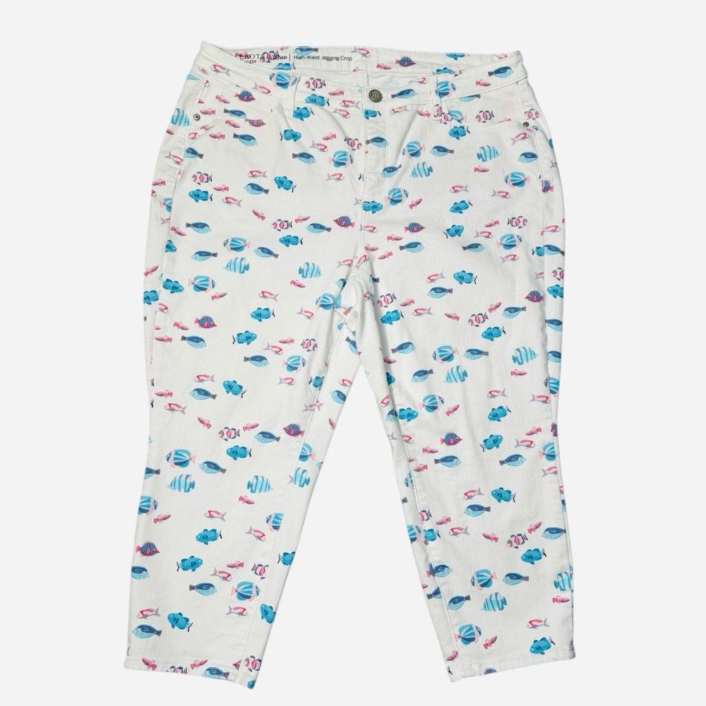 Talbots Talbots High Waist Jegging Crop Pants Fish Print Jeans Size Size 40" / US 18 - 3 Thumbnail