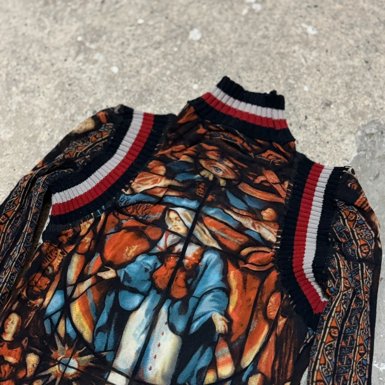 Jean Paul Gaultier F/W 1998 Jean Paul Gaultier cathedral Virgin Mary mesh top Size US S / EU 44-46 / 1 - 8 Thumbnail