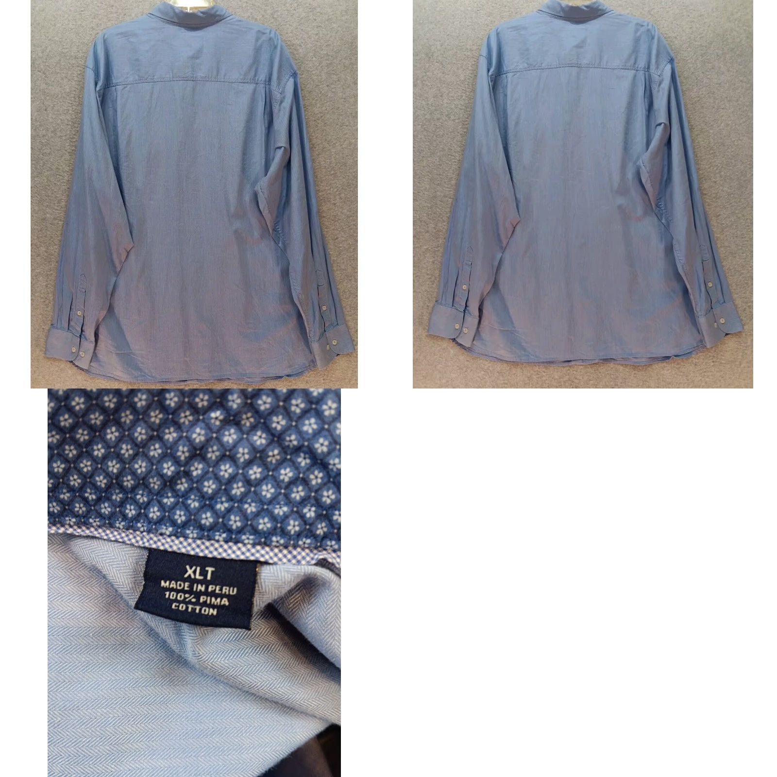 Tommy Bahama Tommy Bahama Shirt Men's XLT Light Blue Button-Up Long Sleeve 100% Pima Cotton Casual Outdoor Regular Fit Button-Down Collar Mens Shirt Size US XL / EU 56 / 4 - 8 Thumbnail