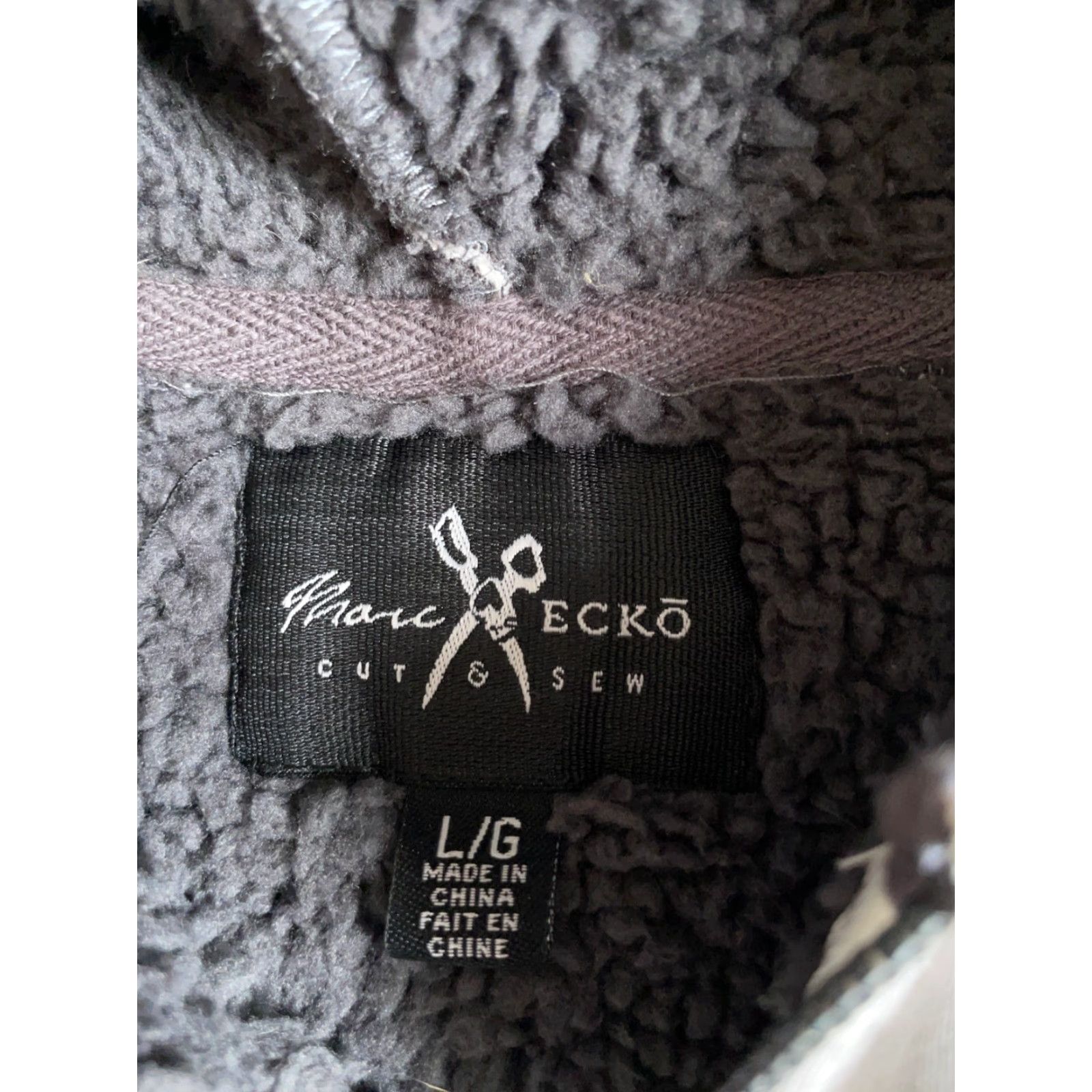 Vintage Ecko Hoodie Mens Large Heather Gray Zip Up Sherpa Lined Full Zip Sweatshirt Y2K VTG Size US L / EU 52-54 / 3 - 3 Thumbnail