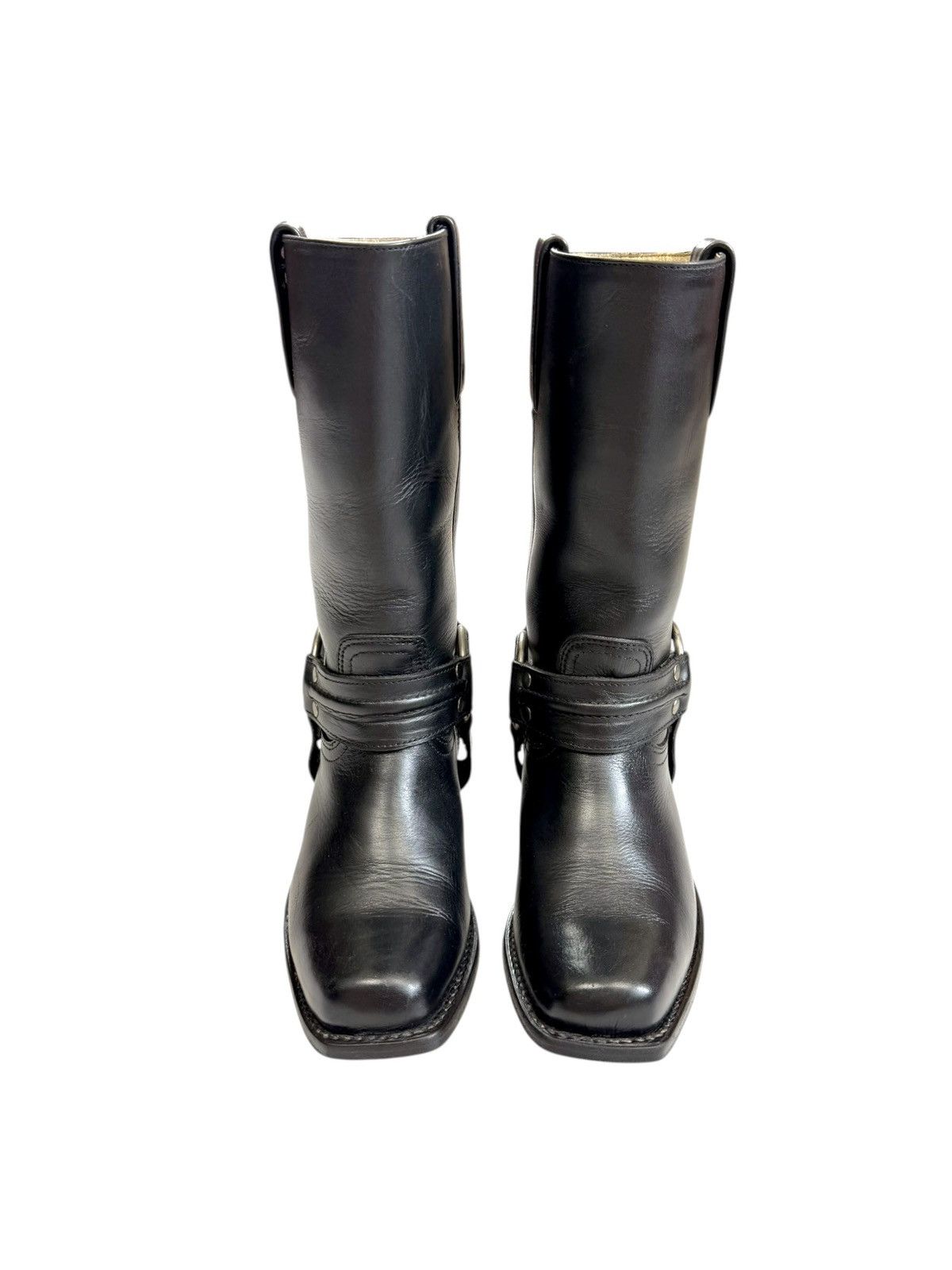 Genuine Leather Vintage Black Biker boots Western Harley Sendra style Size US 6 / IT 36 - 2 Thumbnail