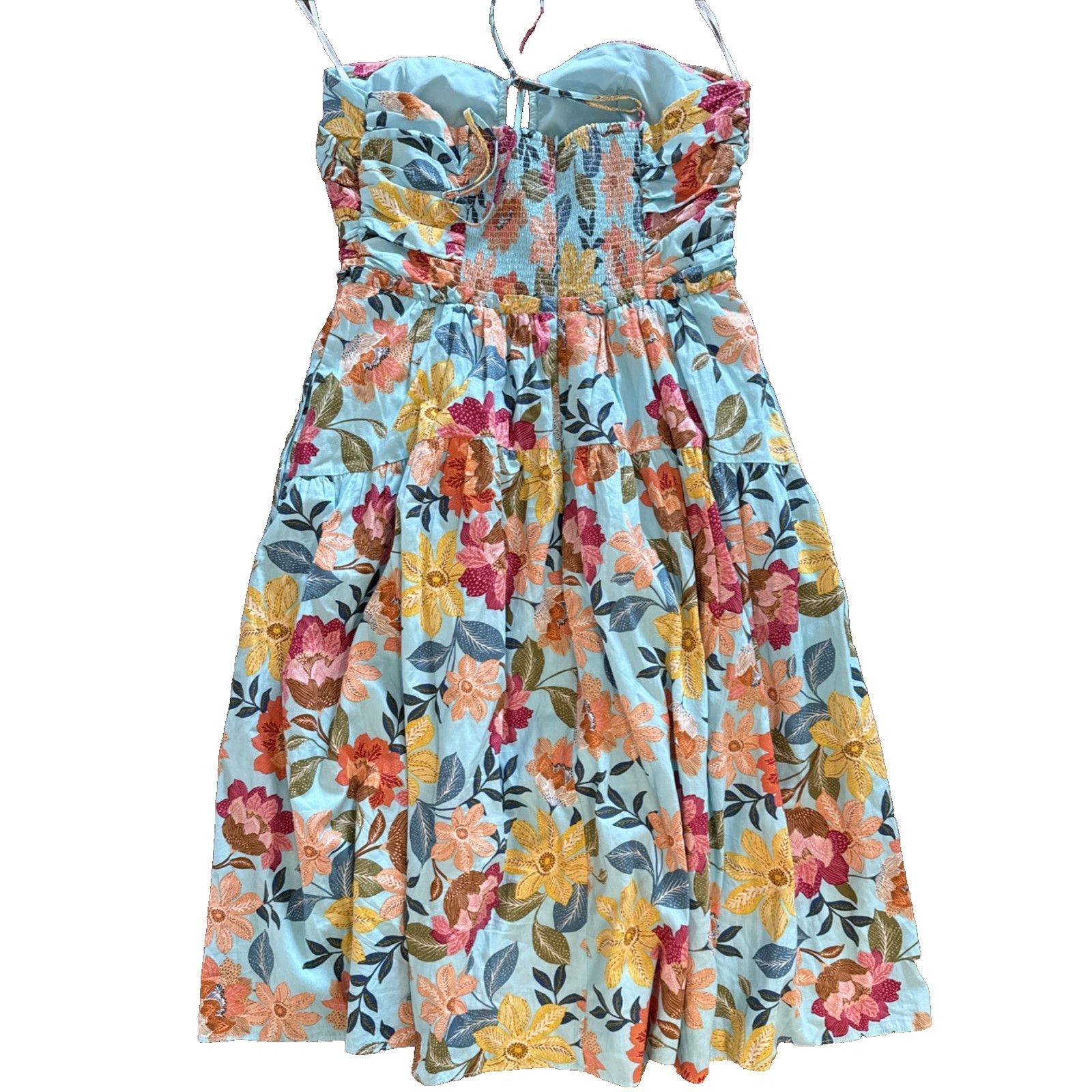 Vince Camuto Vince Camuto Dress 12 Blue Floral Halter Fit Flare Lined Size XL / US 12-14 / IT 48-50 - 2 Thumbnail