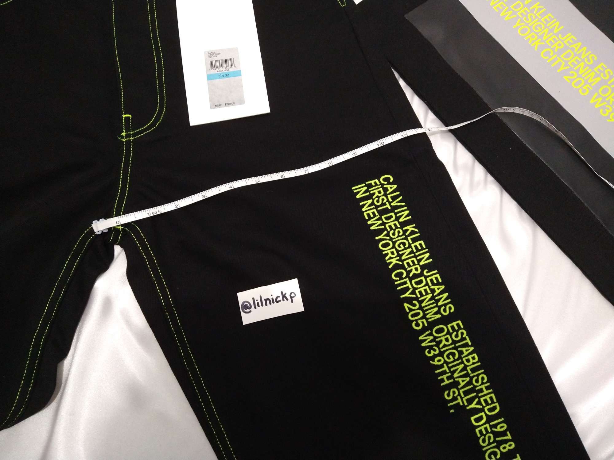 Calvin Klein 205W39NYC EST. 1978 Baggy Black Hole Jeans Size US 31 - 9 Thumbnail