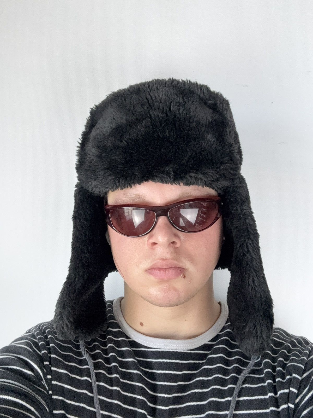 Vintage Vintage Real Fur Mohair Fuzzy Ushanka Y2K Opium Hype Rare OS Size ONE SIZE - 6 Thumbnail