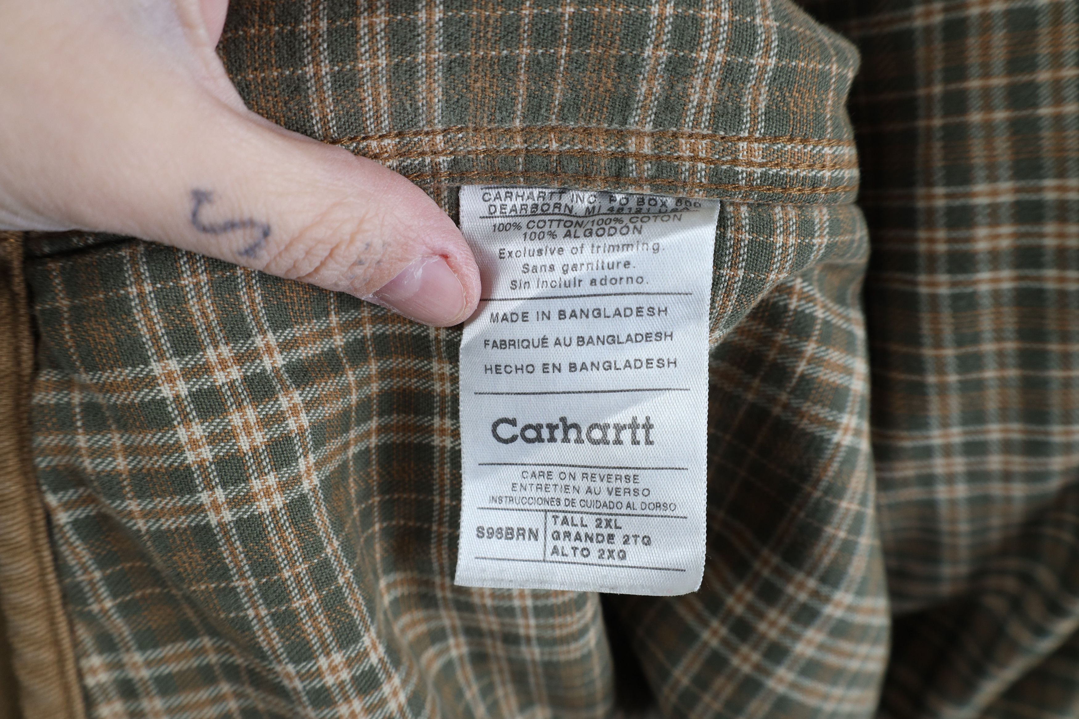 Carhartt × Vintage Vintage Carhartt Lined Canvas Button Shirt Jacket Jac Shirt Size US XXL / EU 58 / 5 - 12 Thumbnail