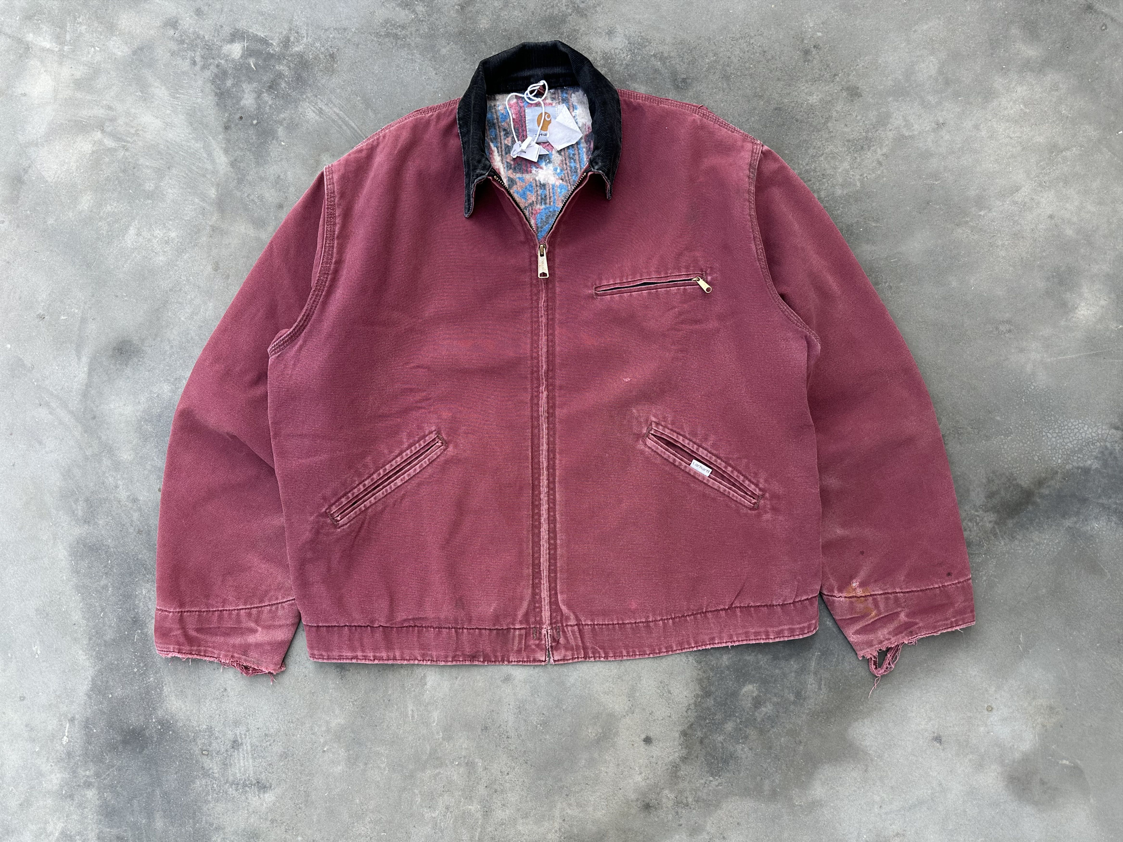 Carhartt Vintage 1980s Carhartt Faded Redwood Detroit Jacket Size US XL / EU 56 / 4 - 1 Thumbnail
