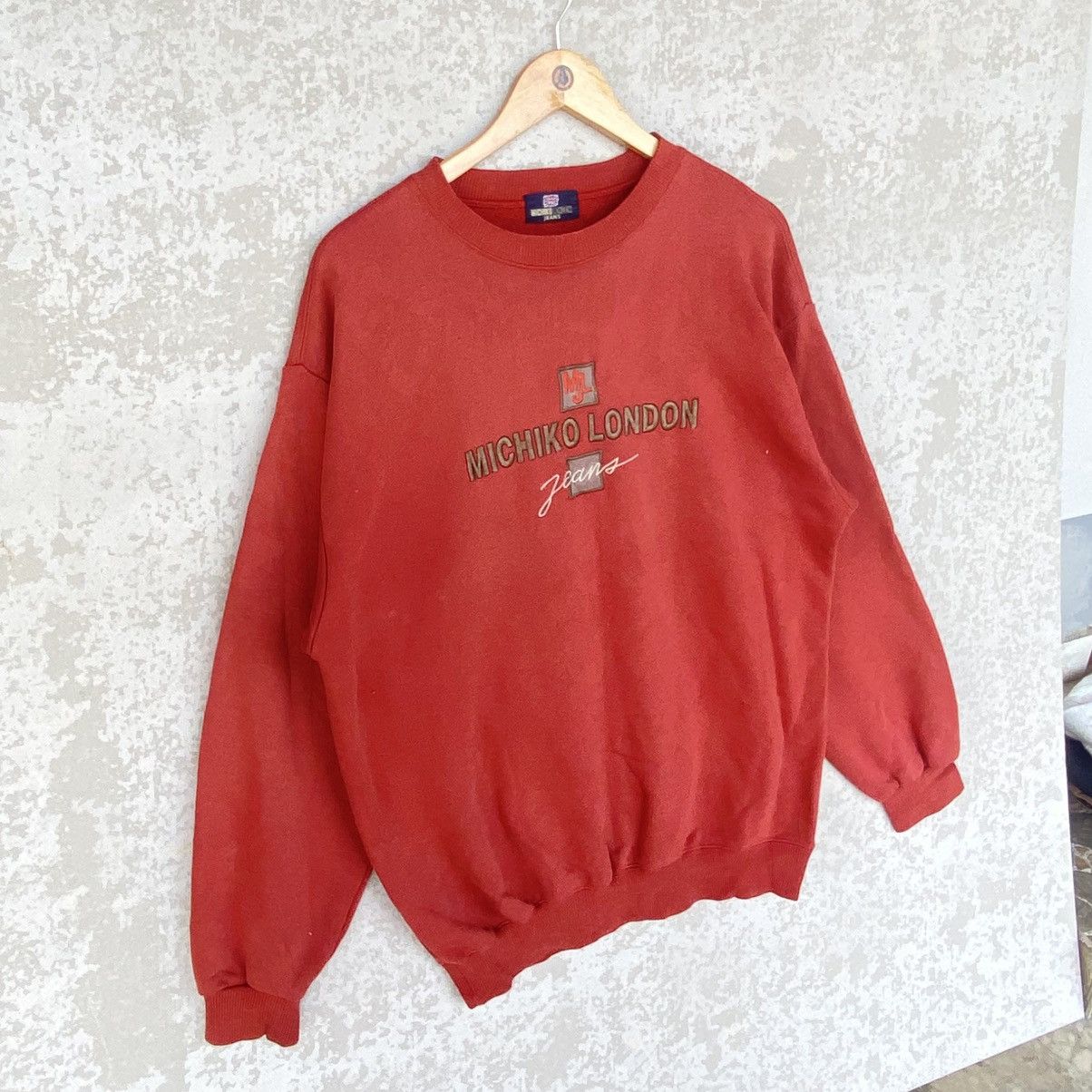 Other Vintage Michiko London Jeans Big Crewneck Sweatshirt Red Size US L / EU 52-54 / 3 - 3 Thumbnail