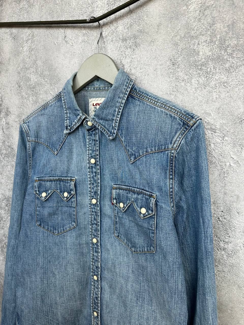 Levi's Vintage Clothing Levi's Authentic Western Wear Pearl Snap Denim Shirt VTG 90s Size US S / EU 44-46 / 1 - 5 Thumbnail
