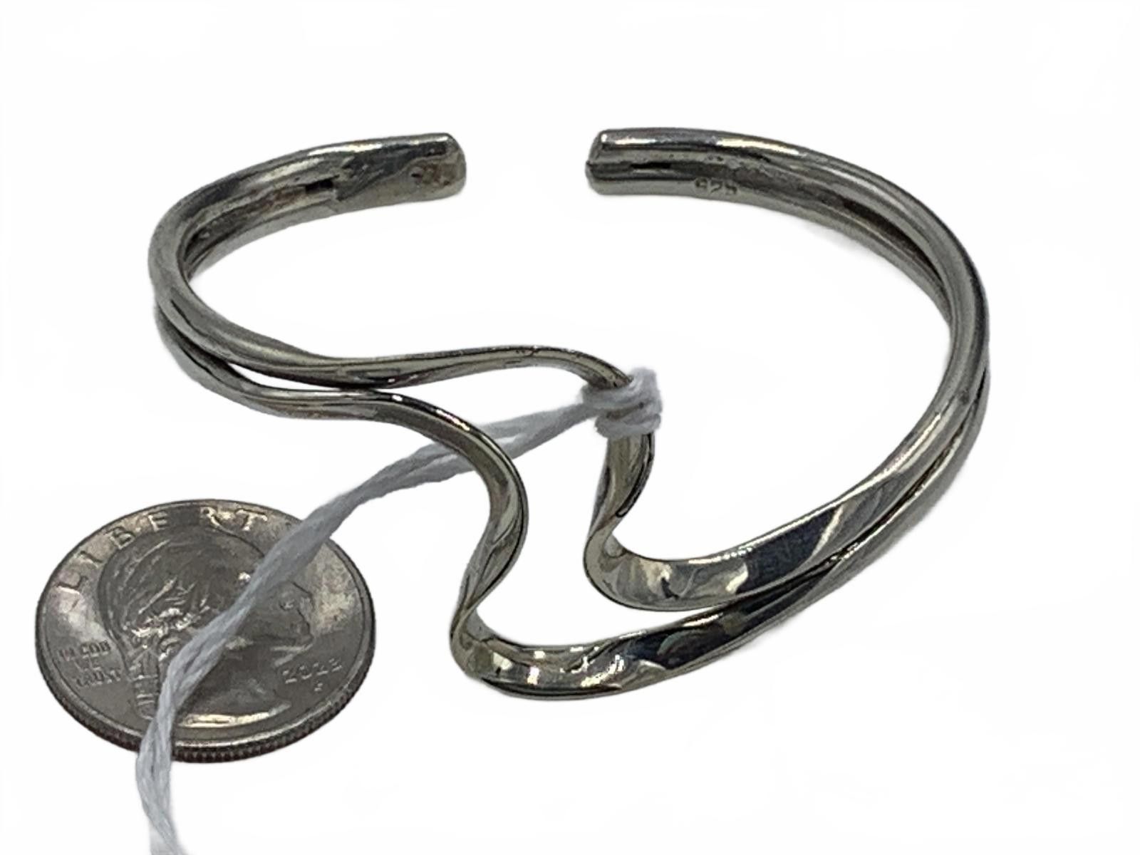 Other 925 Sterling Silver 20g Freeform/Wave Cuff Bracelet Size ONE SIZE - 3 Thumbnail
