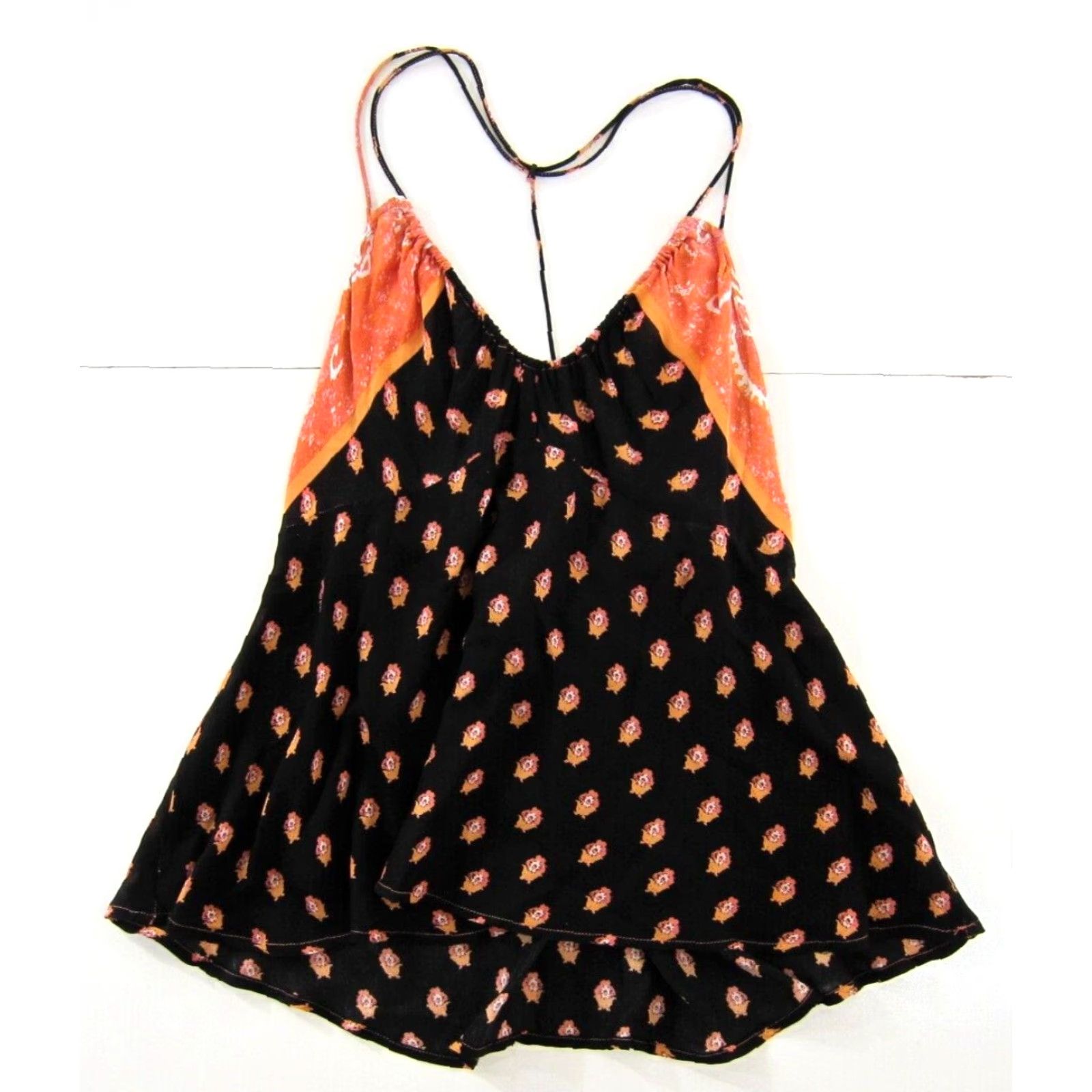 Free People Free People Intimately Tank Top Blouse M Women Floral Spaghetti Strap Rayon Black Pink Sleeveless 90s Bohemian Basic Shirt Womens Size M / US 6-8 / IT 42-44 - 2 Thumbnail