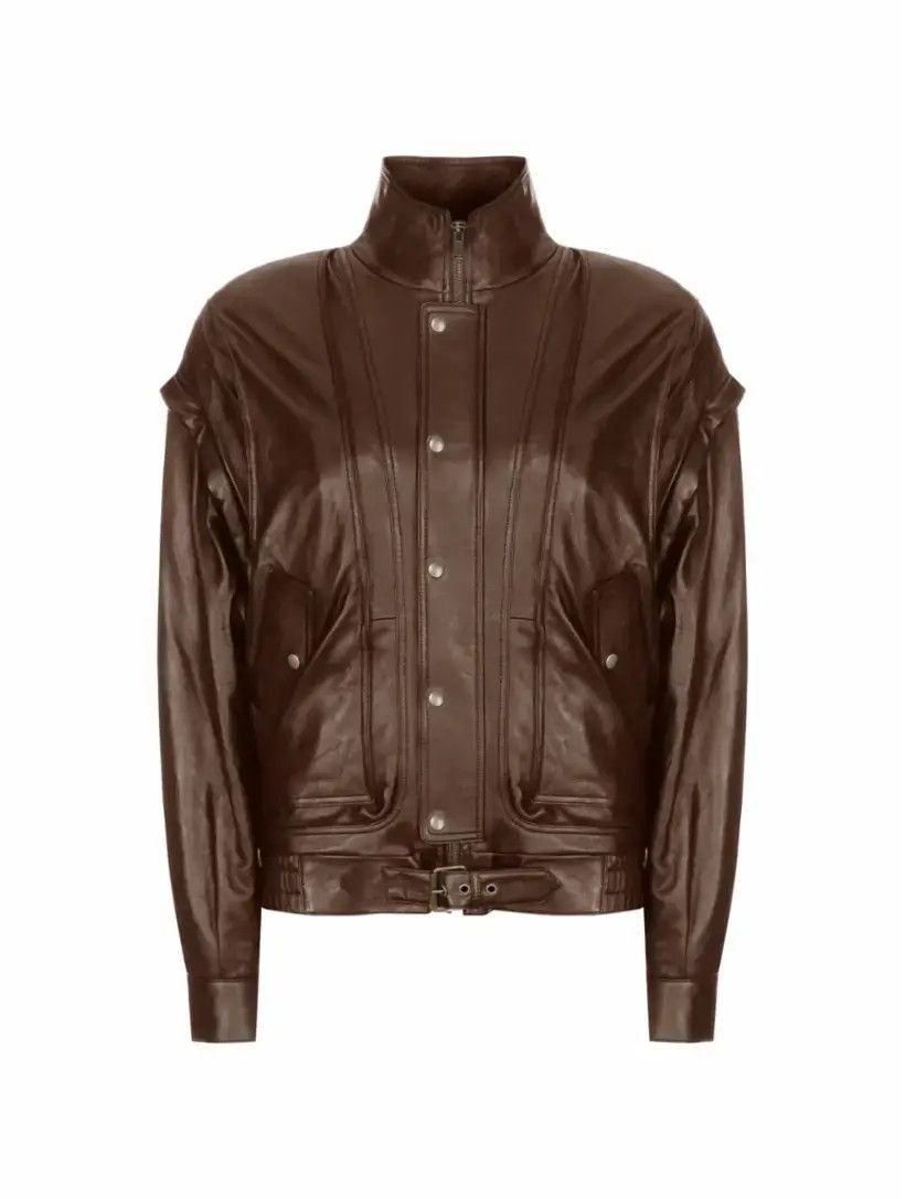 Saint Laurent Paris o1s1wg110225 766108 Blouson Jacket Transformer in Marron Size XS / US 0-2 / IT 36-38 - 1 Thumbnail