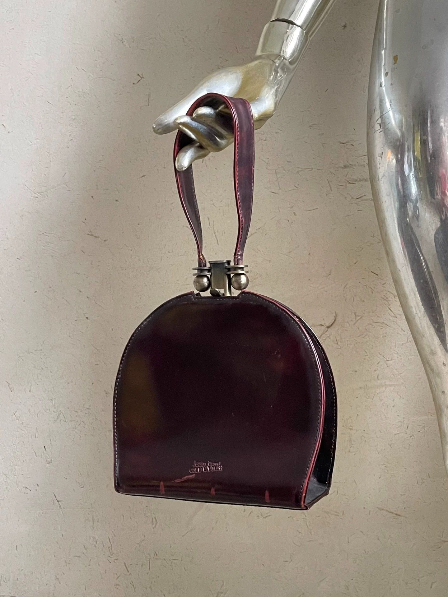 Jean Paul Gaultier JPG Women's Wine Red Leather Small Handbag Size ONE SIZE - 2 Thumbnail