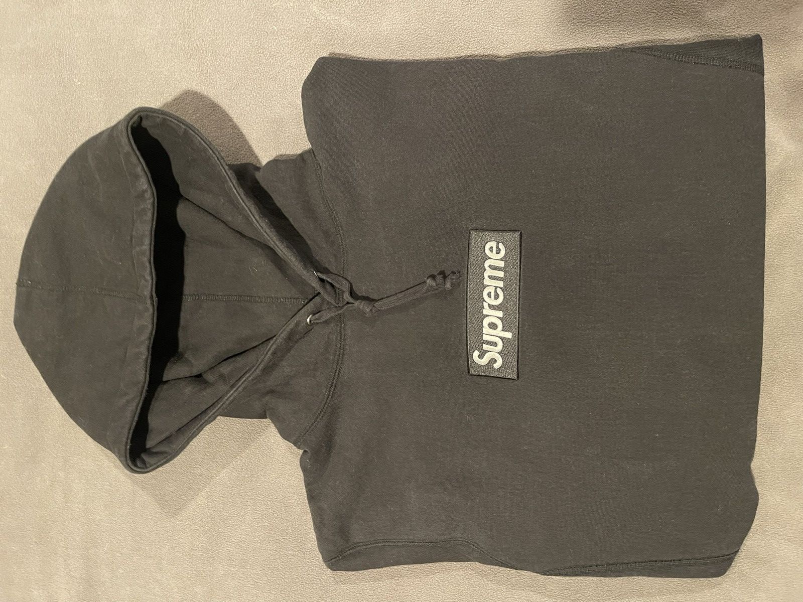 image of Supreme Black On Black Box Logo Hoodie 2016 Bogo Hoodie, Men's (Size XL)