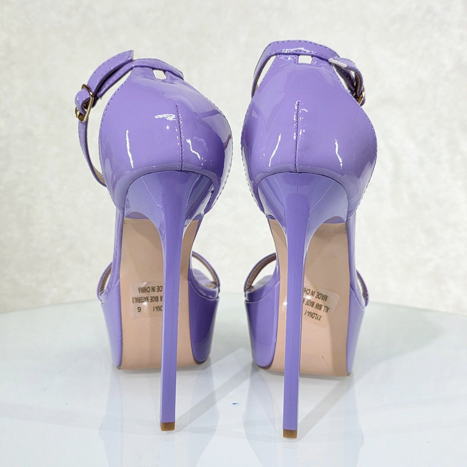 Other Tinks Lilac Purple Slim Stiletto Platform High Heels Ankle S Size US 8.5 / IT 38.5 - 4 Thumbnail