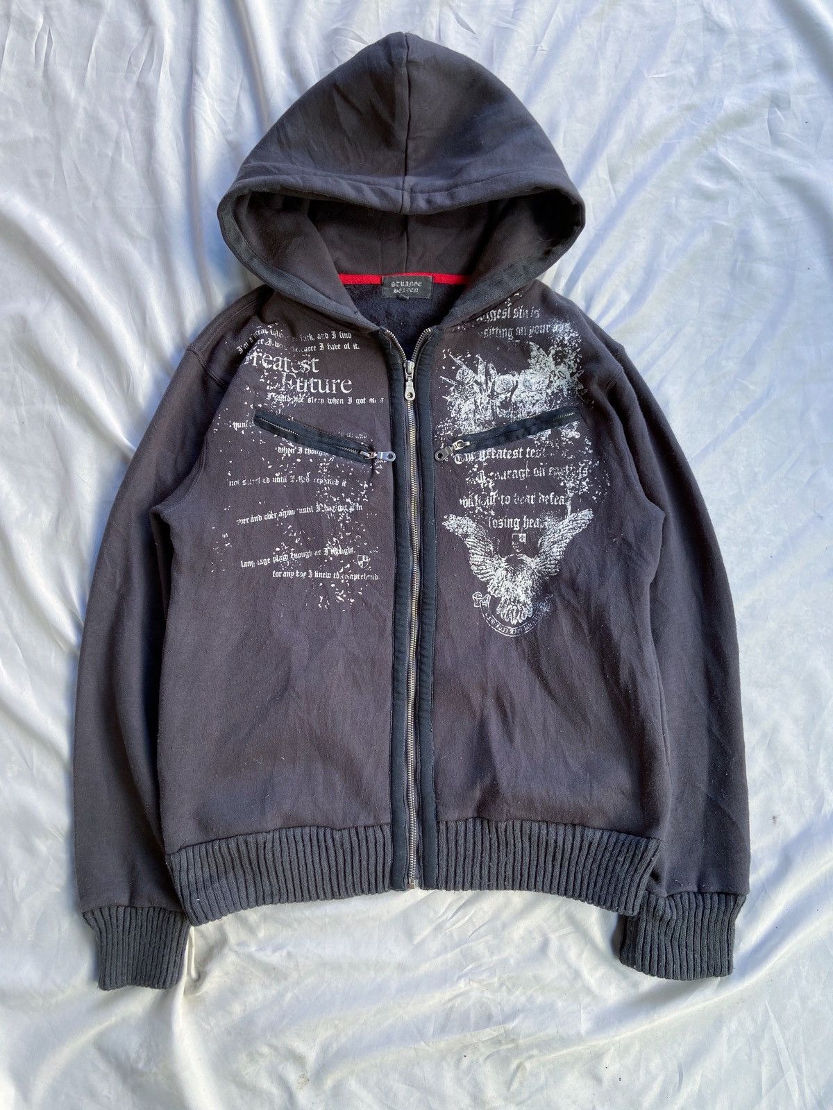 image of Beauty Beast x If Six Was Nine Strange Heaven Greatest Future Punk Zip Hoodie in Grey (Size Medium)