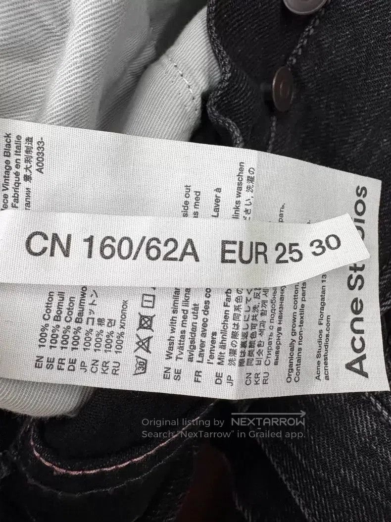Acne Studios Acne Studios Smoky black leather label straight-leg jeans Size 25" / US 0 / IT 36 - 9 Thumbnail