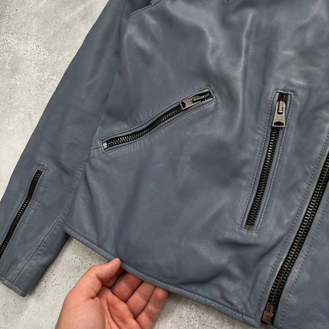 Allsaints Allsaints Fern Biker Leather Jacket Women’s Blue Size EU 38 Size M / US 6-8 / IT 42-44 - 9 Thumbnail