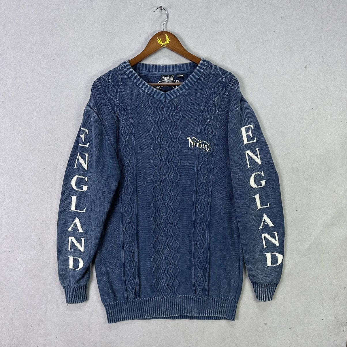 Norton Vintage 90s Norton England Cable Knit Sweater Size US XXL / EU 58 / 5 - 1 Thumbnail