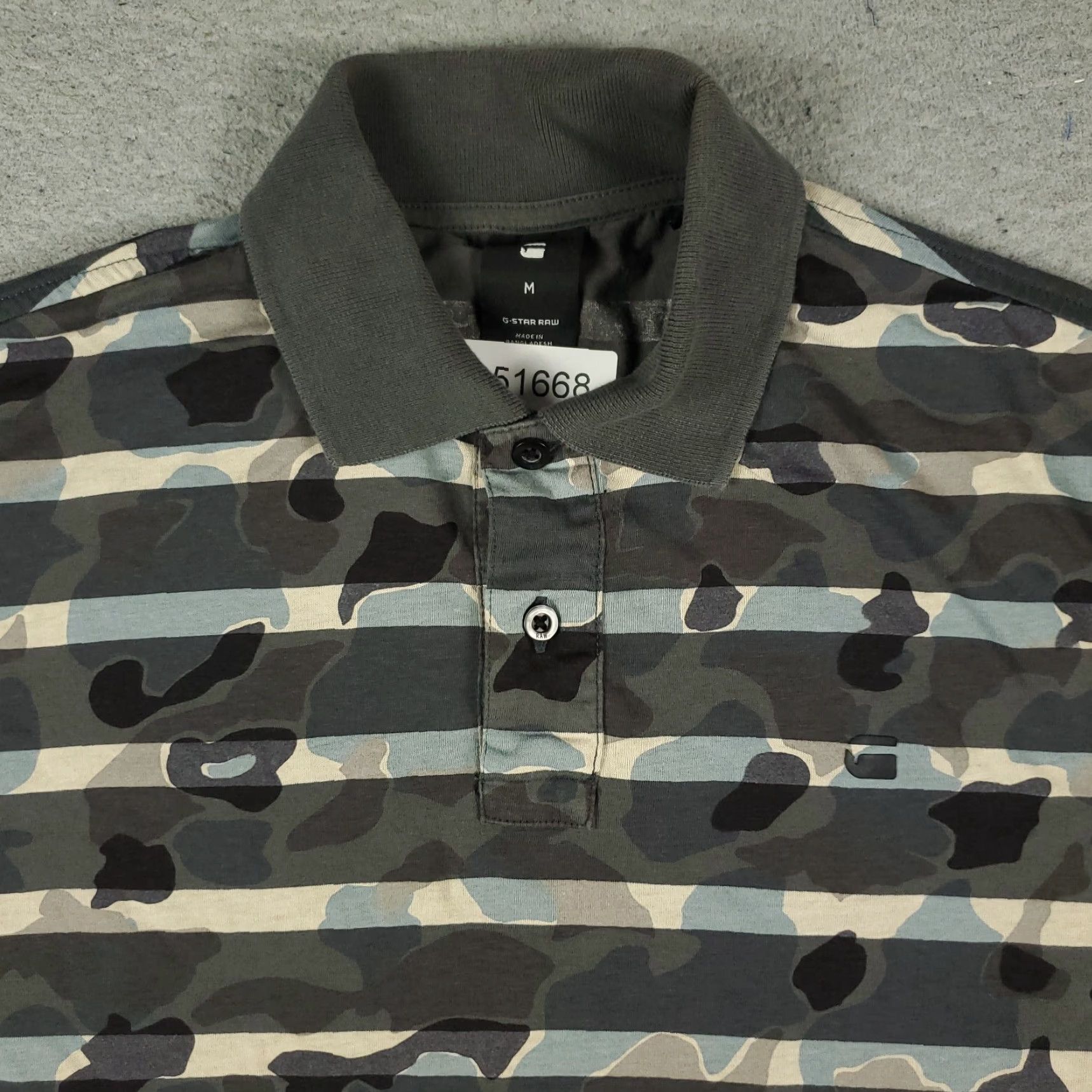 G-Star G-Star Raw Gray Camouflage Polo Shirt Mens Medium Short Sleeve Activewear Size US M / EU 48-50 / 2 - 2 Thumbnail