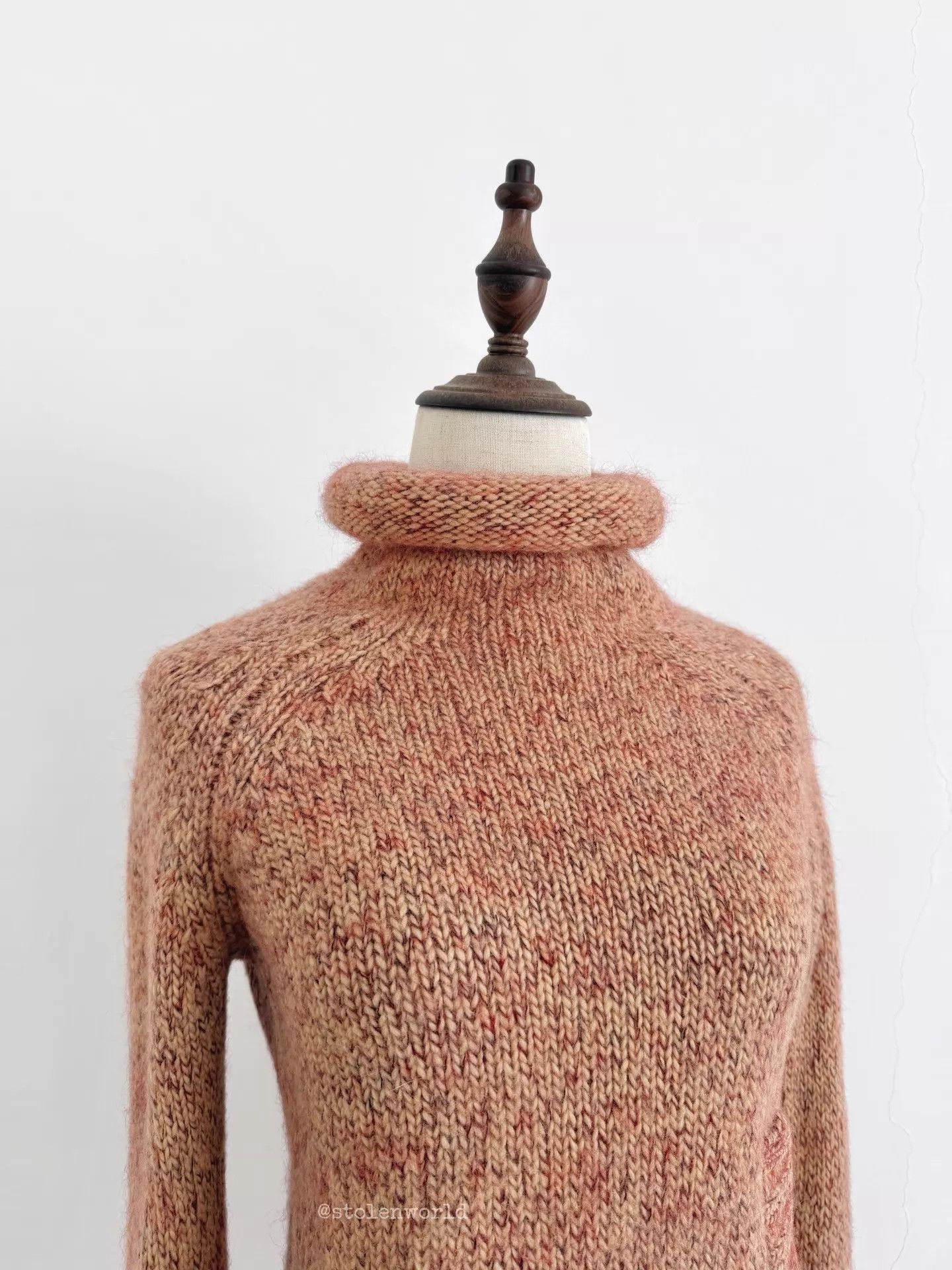 Y's Y's women's Cream & Pink Wool Mohair Cuffed Knit Top Size XS / US 0-2 / IT 36-38 - 3 Thumbnail