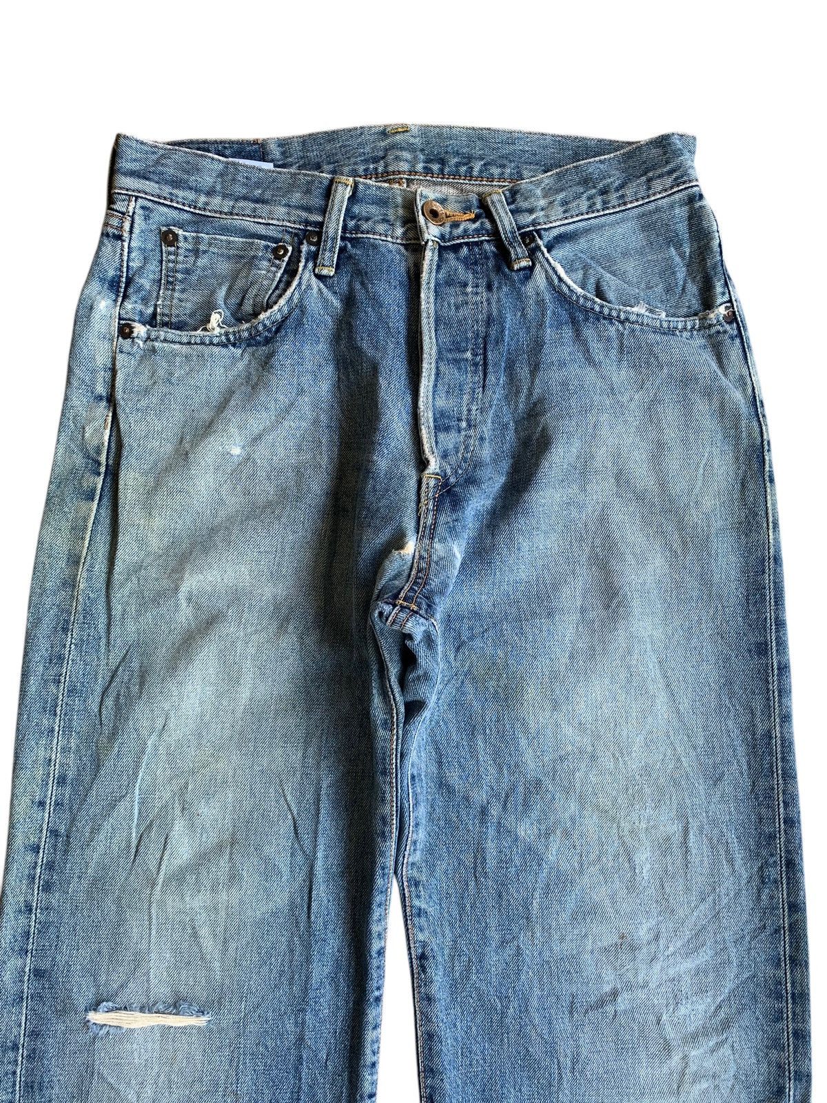 Edwin × Kapital × Vintage VINTAGE EDWIN SELVEDGE 505X BUTTON FLY DISTRESSED DENIM Size US 30 / EU 46 - 7 Thumbnail