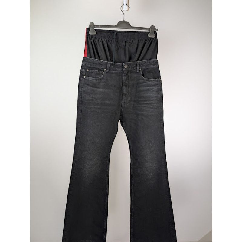 Balenciaga o1rshd1 Q:2 / Layered Kuroki Denim Jeans in Midnight Black Size US 32 / EU 48 - 1 Thumbnail