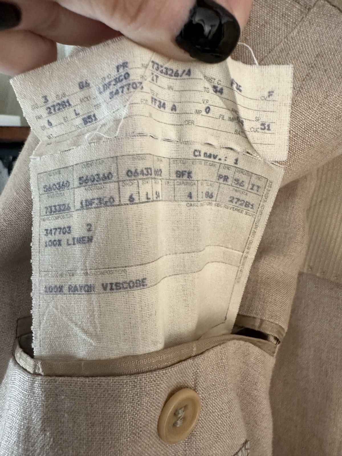 Ermenegildo Zegna 100% Linen Jacket, 48-extra T, DRYCLEANED, MINT Size 46L - 7 Thumbnail