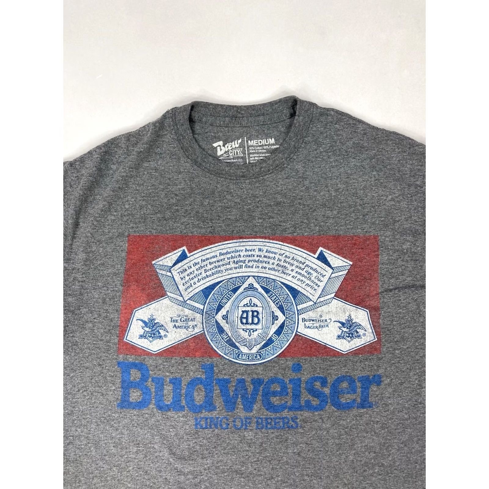 Budweiser VINTAGE Budweiser Logo Graphic Shirt Men Medium Gray Short Sleeve Size US M / EU 48-50 / 2 - 2 Thumbnail