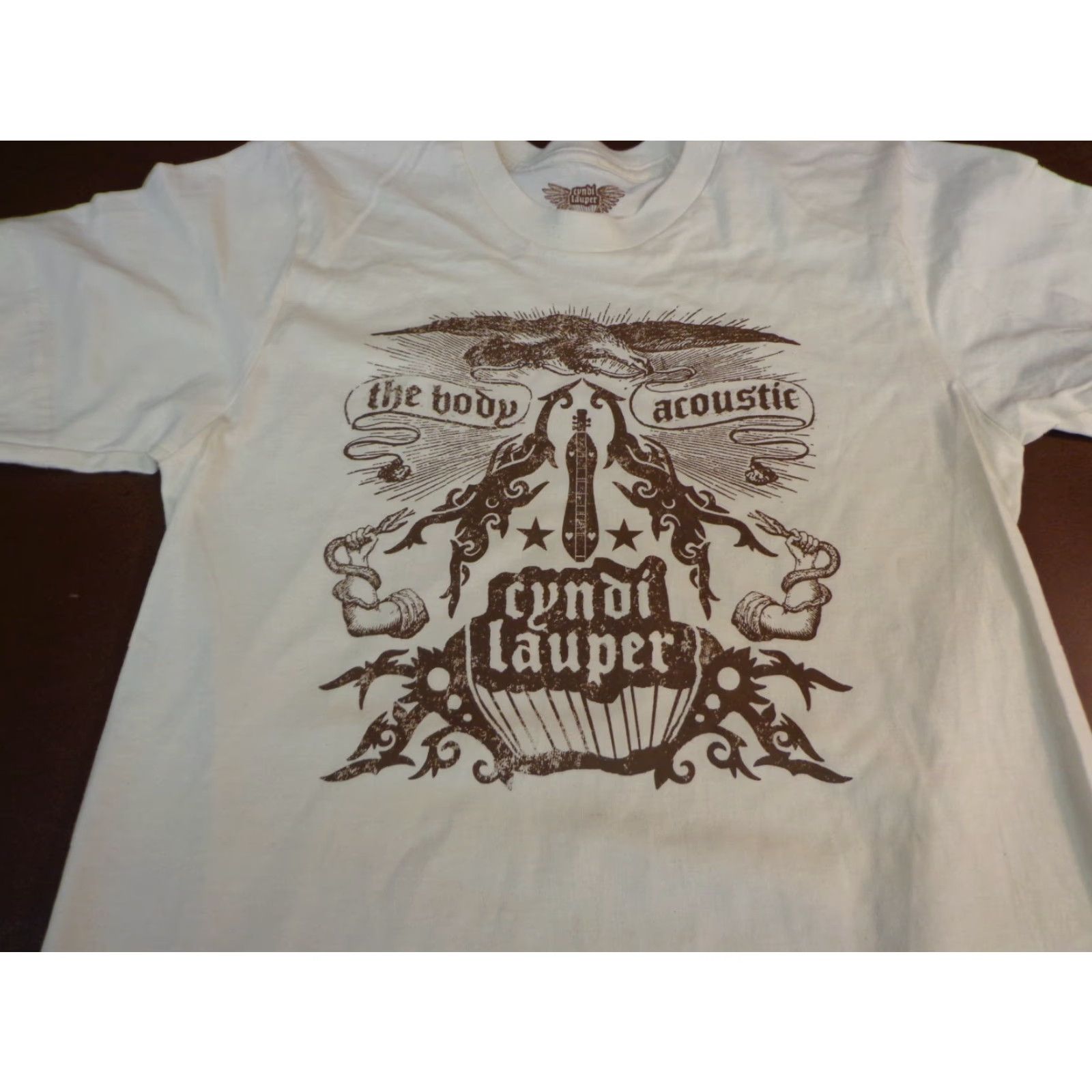 Vintage VINTAGE CYNDI LAUPER The Body Acoustic T Shirt Cream XS Mens Graphic Tee Regular 100% Cotton Short Sleeve Size US XS / EU 42 / 0 - 2 Thumbnail