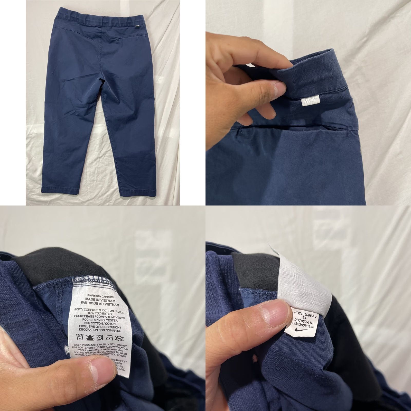 Nike Nike Pants Mens 34 Sportswear Cropped Navy Chino Essentials DD7032-410 Size US 34 / EU 50 - 8 Thumbnail