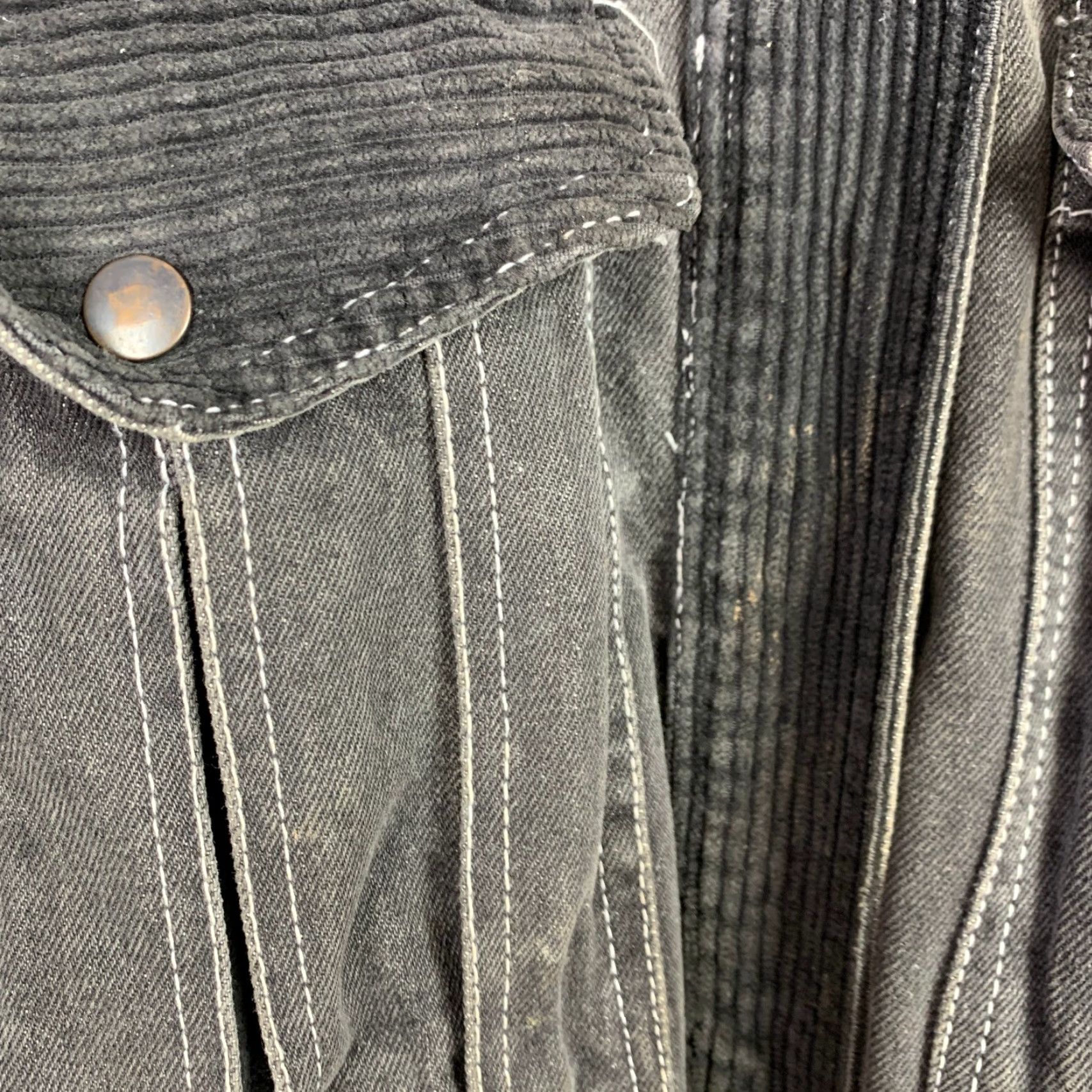 Vintage VINTAGE 90s Oversized Black Denim Grunge Jean Jacket Womens Large Size 36" / US 14 / IT 50 - 3 Thumbnail