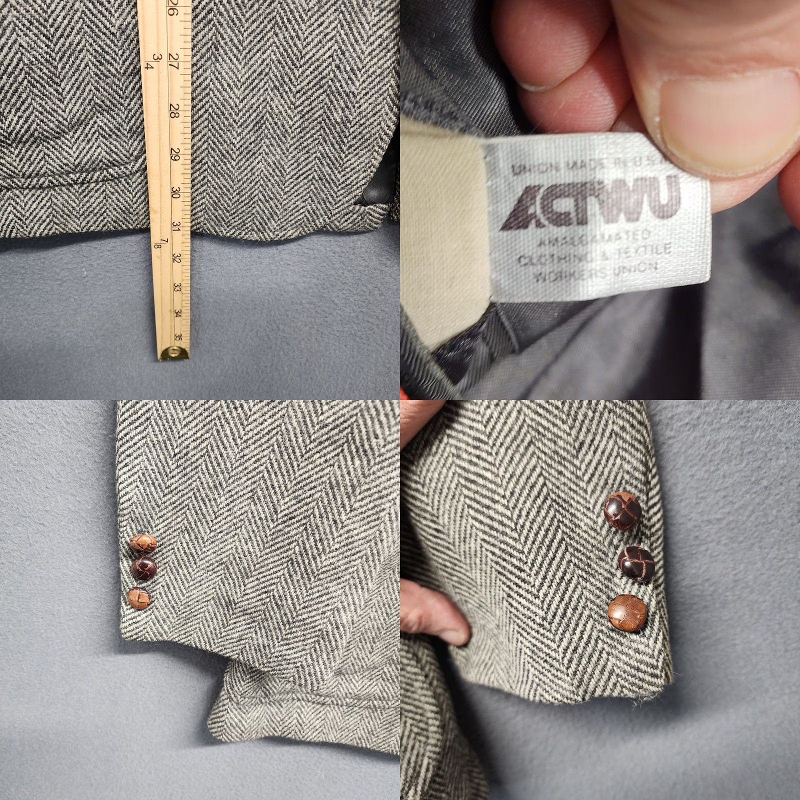 Vintage VINTAGE Redwood & Ross Sport Coat Jacket Mens Grey Tweed Herringbone Wool 42 R Size US XS / EU 42 / 0 - 8 Thumbnail