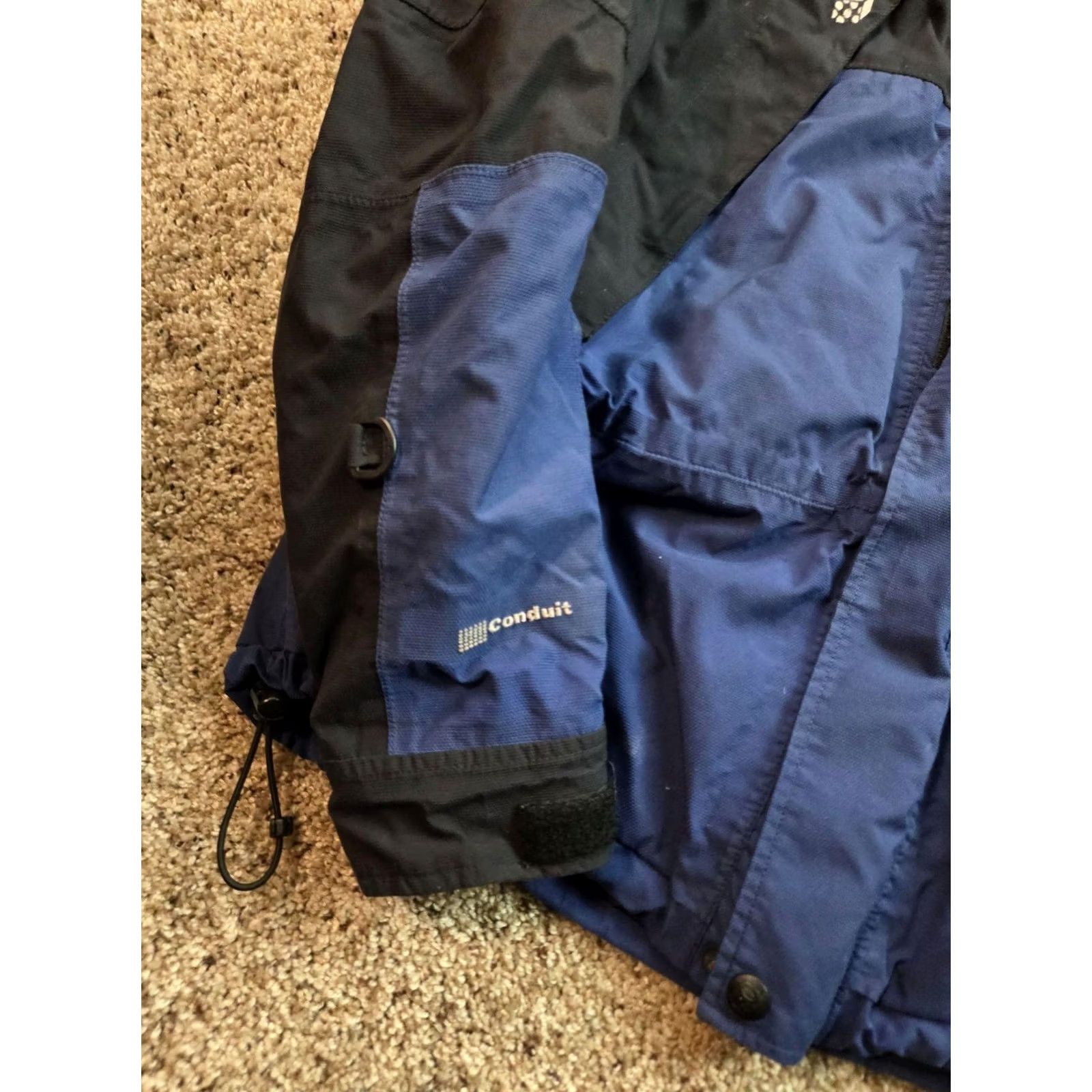 VINTAGE Mountain Hardwear Conduit Shell Jacket Mens L Blue Hooded