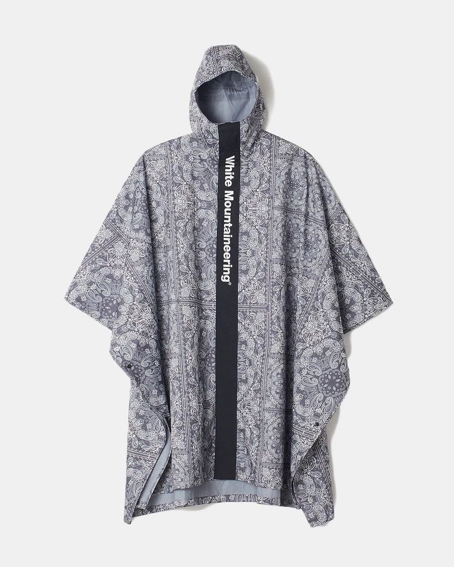 white mountaineering bandana printed poncho