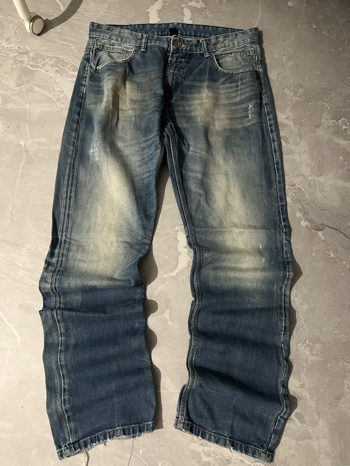 Japanese Brand Faded Patina Glamour Jean / Heavy Distressed Style Size US 34 / EU 50 - 2 Thumbnail