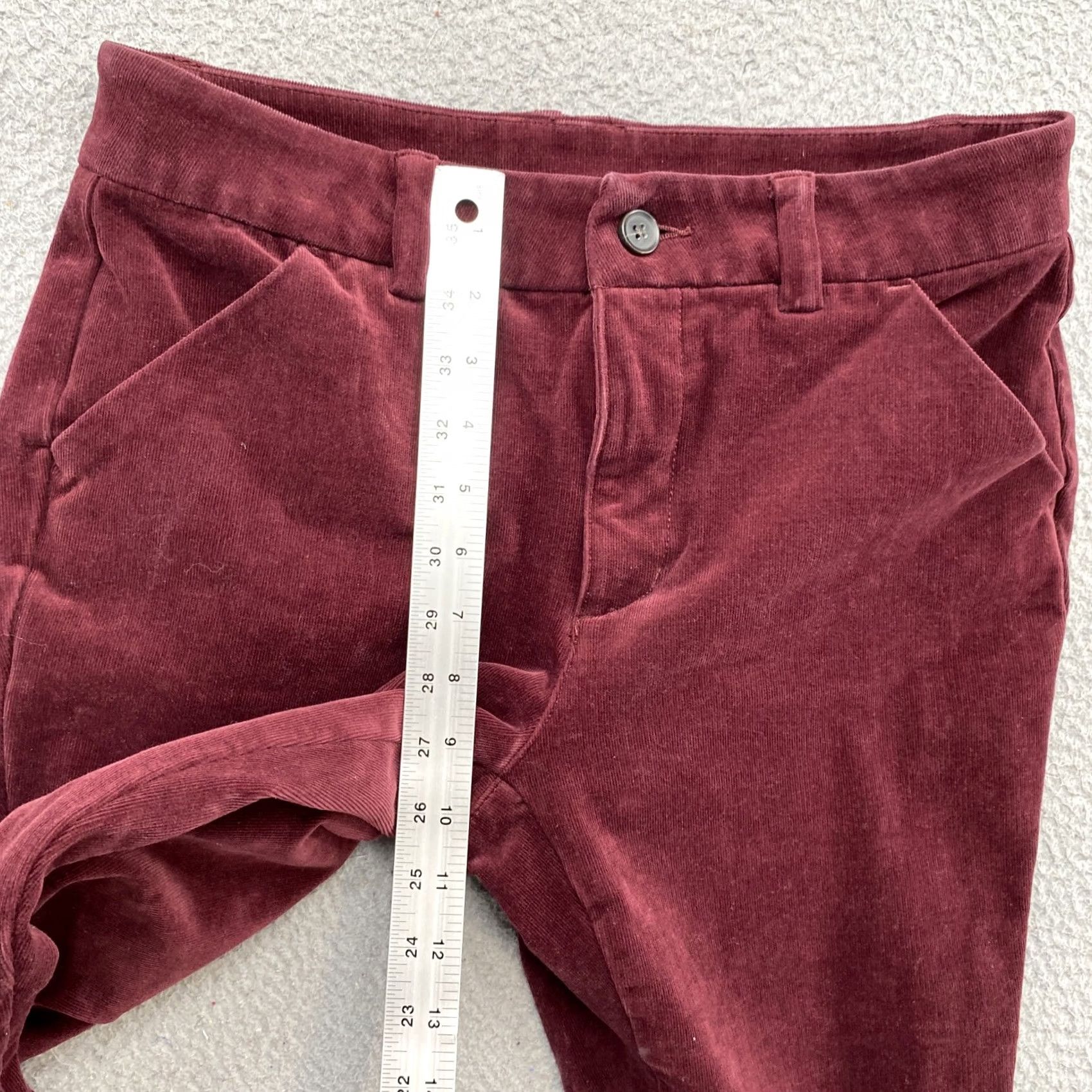 Duluth Trading Company Duluth Corduroy High Rise Burgundy Ankle Pants Women’s Size 8 Slim Skinny City Style Crew? Size 30" / US 8 / IT 44 - 5 Thumbnail
