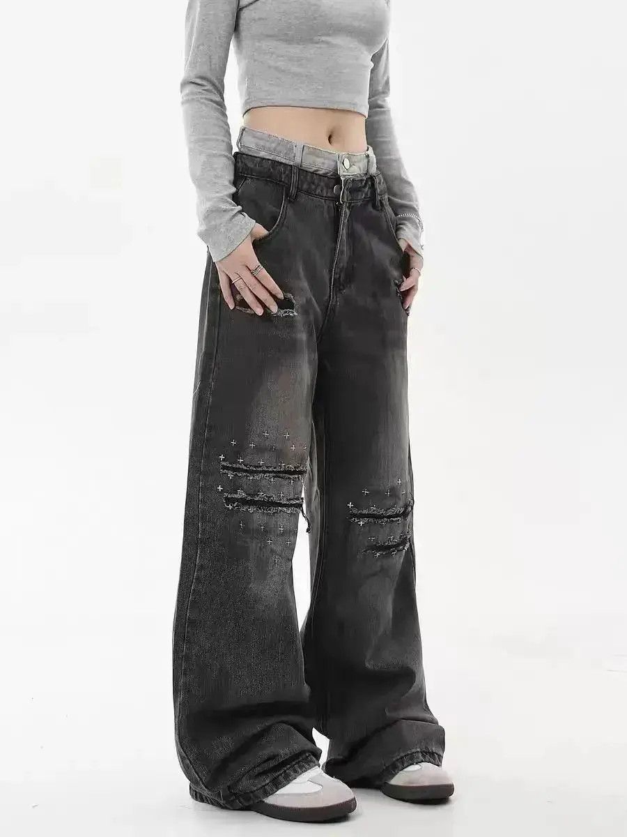 Japanese Brand Dirty old ripped jeans Size US 32 / EU 48 - 2 Thumbnail