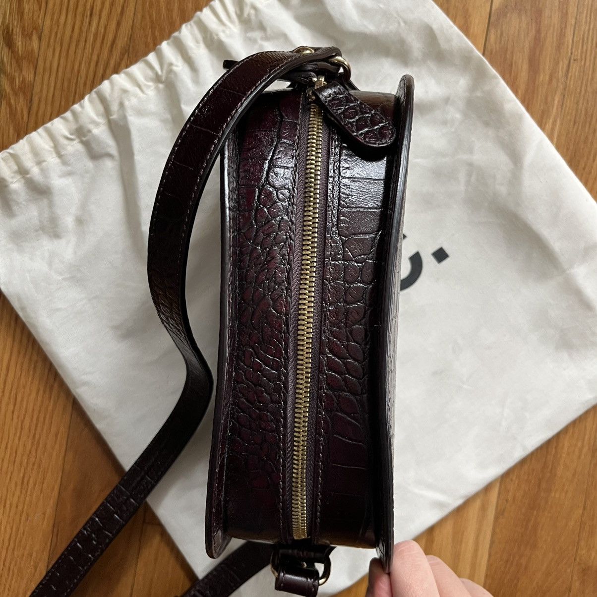 A.P.C. A.P.C. burgundy croc demi-lune bag Size ONE SIZE - 2 Thumbnail