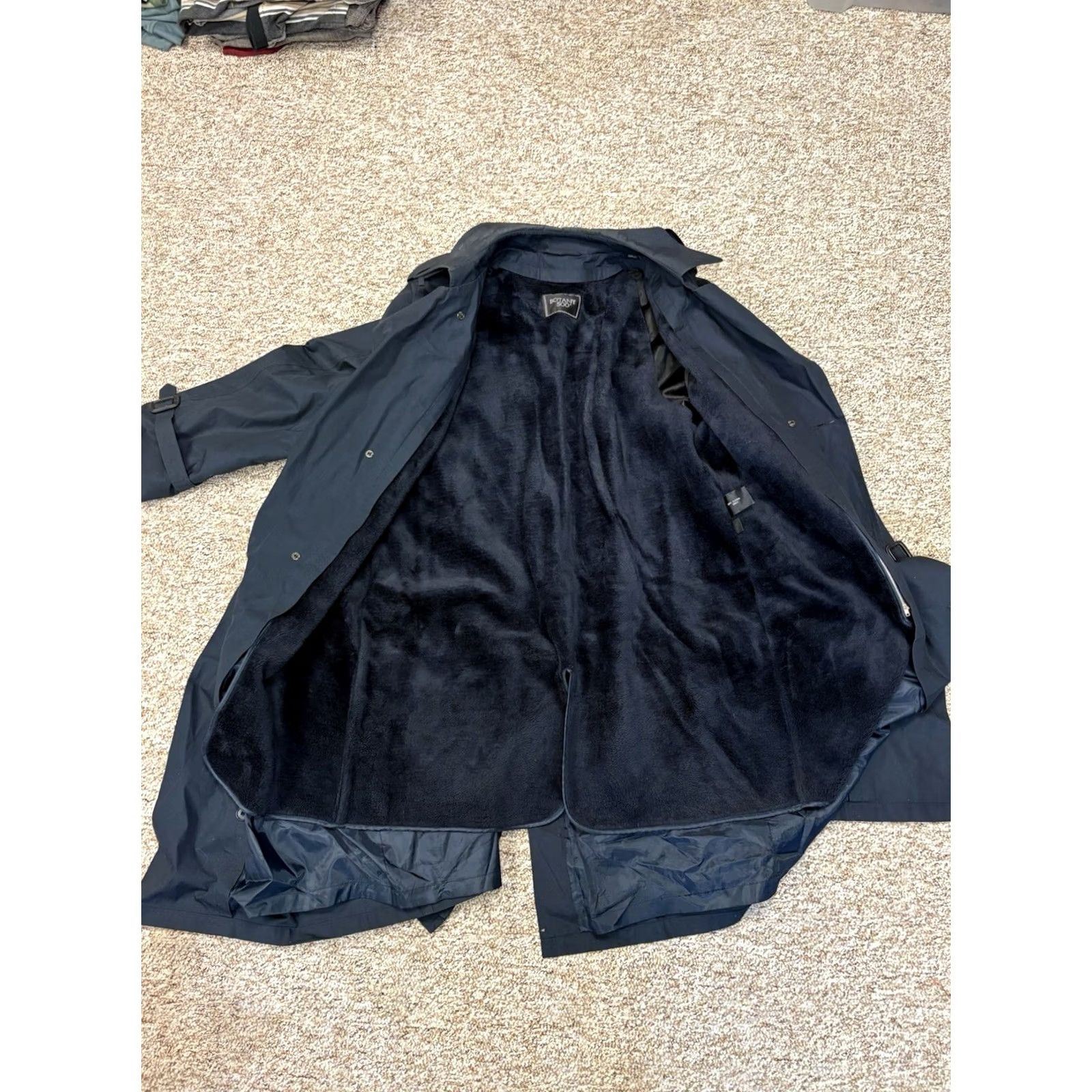 Vintage VINTAGE Botany 500 Navy Blue Trench Coat Jacket W/ Removable Winter Lining 44 L Navy Blue Coat Unisex Adults Mens Womens Tall L 44 Long Trench Coat Size M / US 6-8 / IT 42-44 - 4 Thumbnail