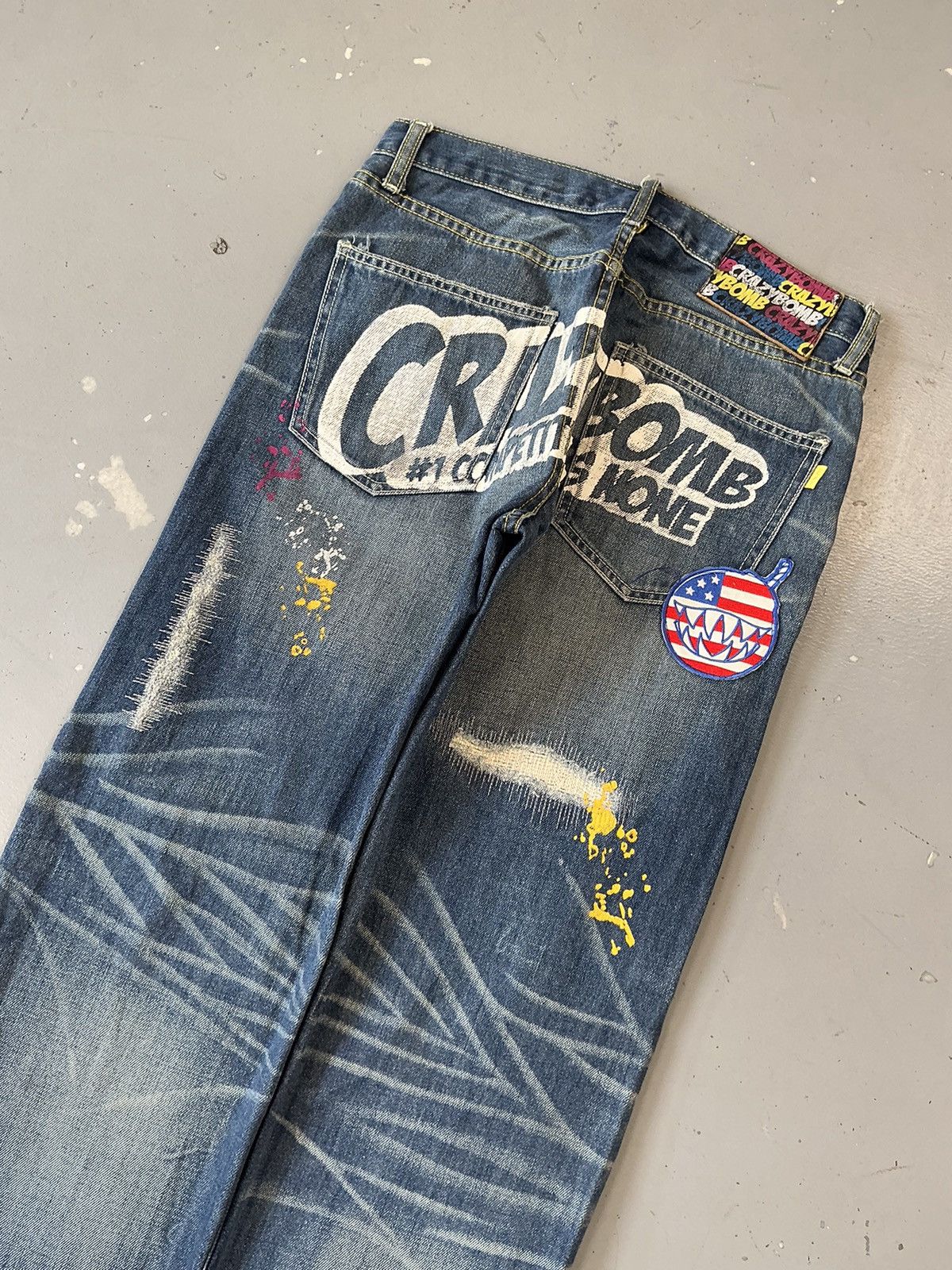 Designer × Vintage Vintage crazy bomb SpellOut distressed denim Size US 30 / EU 46 - 8 Thumbnail