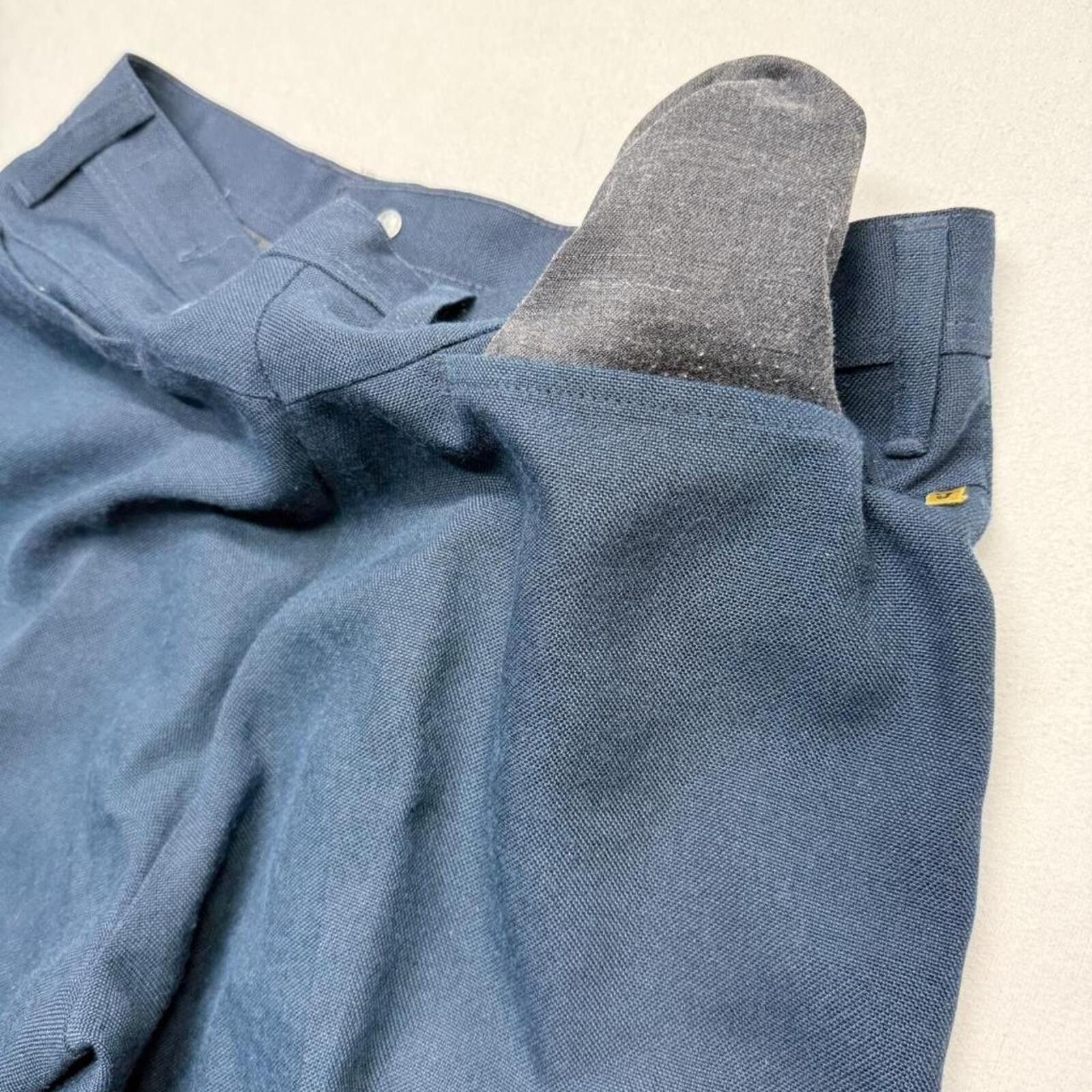 Other Vintage late 70s Farah navy blue pleated trousers talon zip Size US 32 / EU 48 - 4 Thumbnail