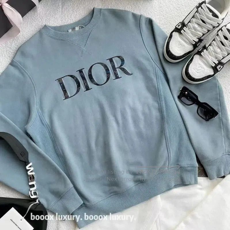 Dior Women's Light Blue Cotton Sweatshirt .