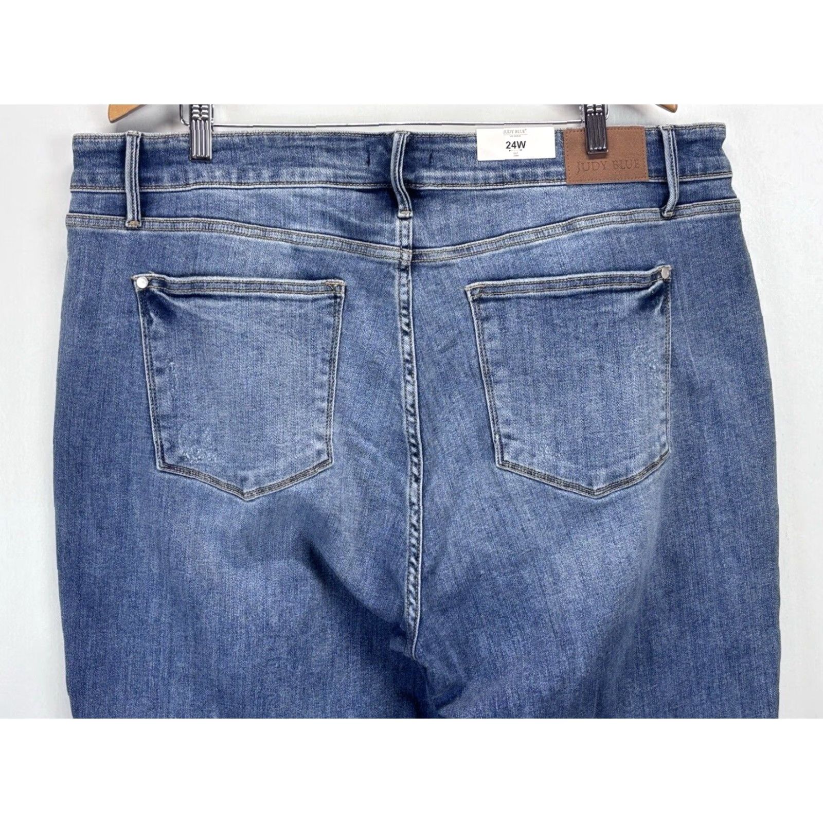 Vintage VINTAGE Judy Blue Jeans Women's Plus Size Mid Rise Wide Leg Denim Sz 24W Medium Wash Women's Size 42" / US 20 - 4 Thumbnail