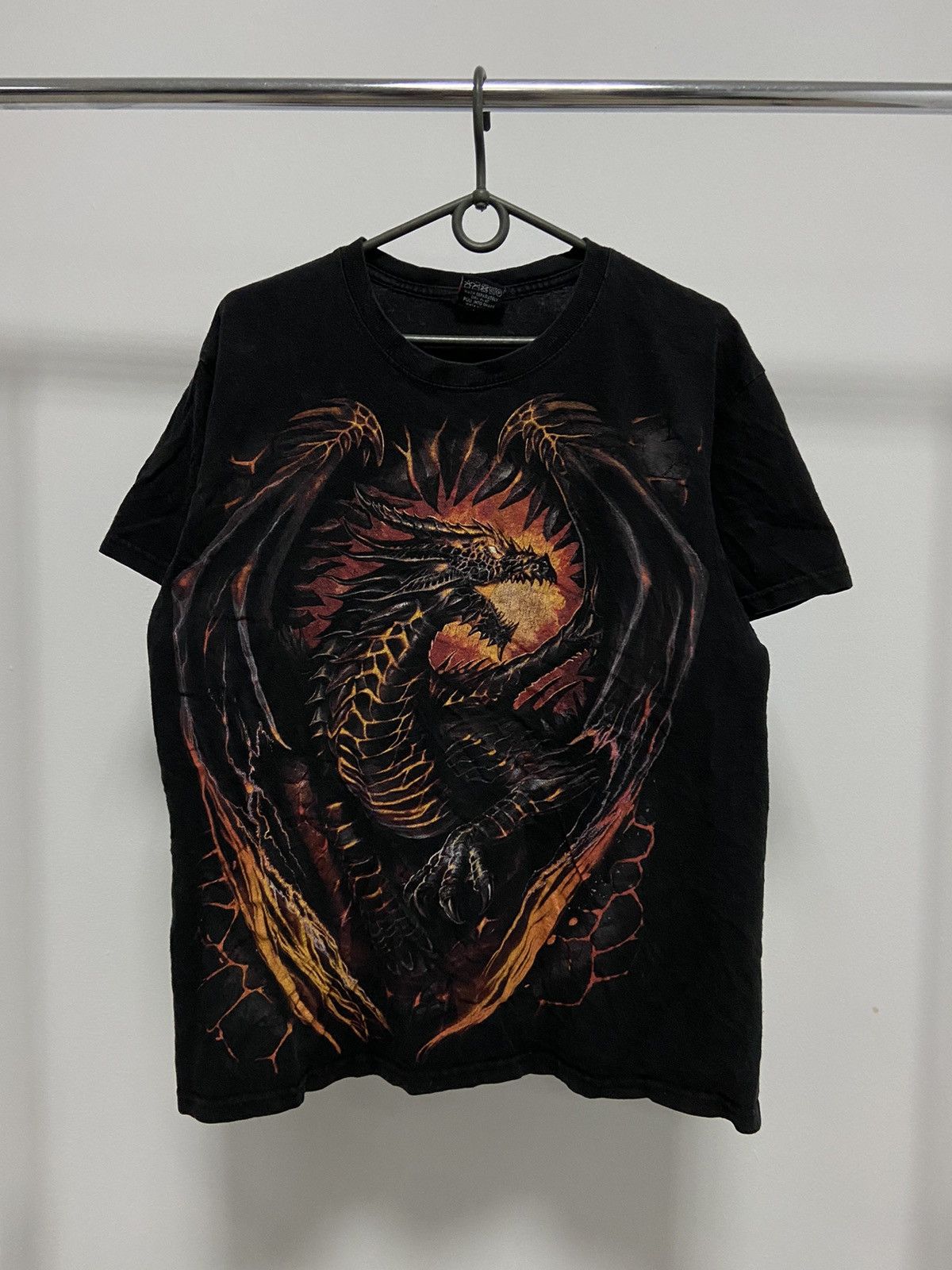 Japanese Brand × Vintage Spiral Dragon Japanese T Shirt Vintage Big Logo Print Rock Size US L / EU 52-54 / 3 - 1 Thumbnail