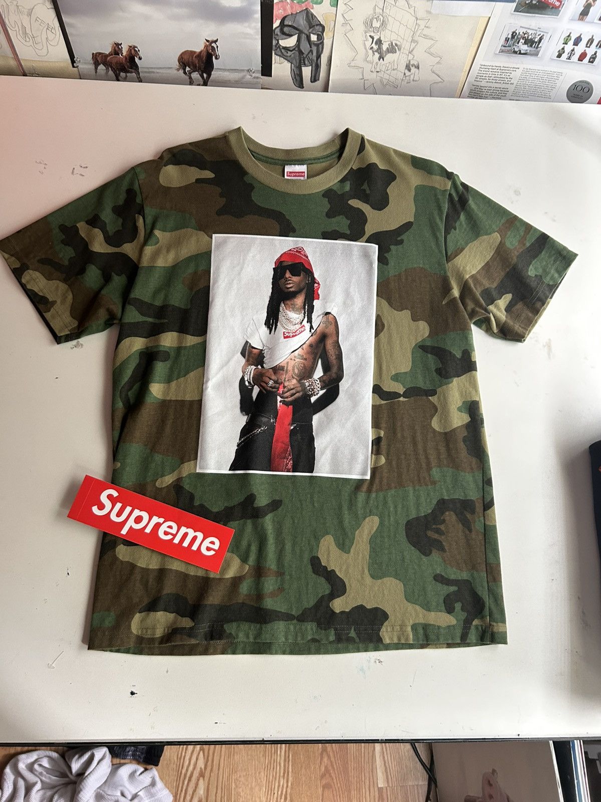 Supreme Supreme playboy Carti photo camo tee Size US M / EU 48-50 / 2 - 1 Thumbnail