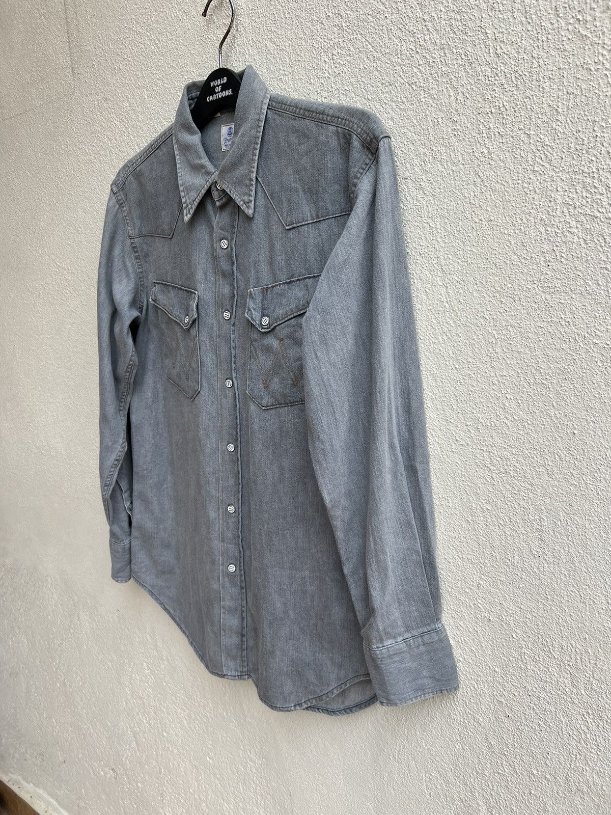 Vintage Vintage 90s Wrangler Blue Bell Grey Denim Western Shirt Size US M / EU 48-50 / 2 - 8 Thumbnail