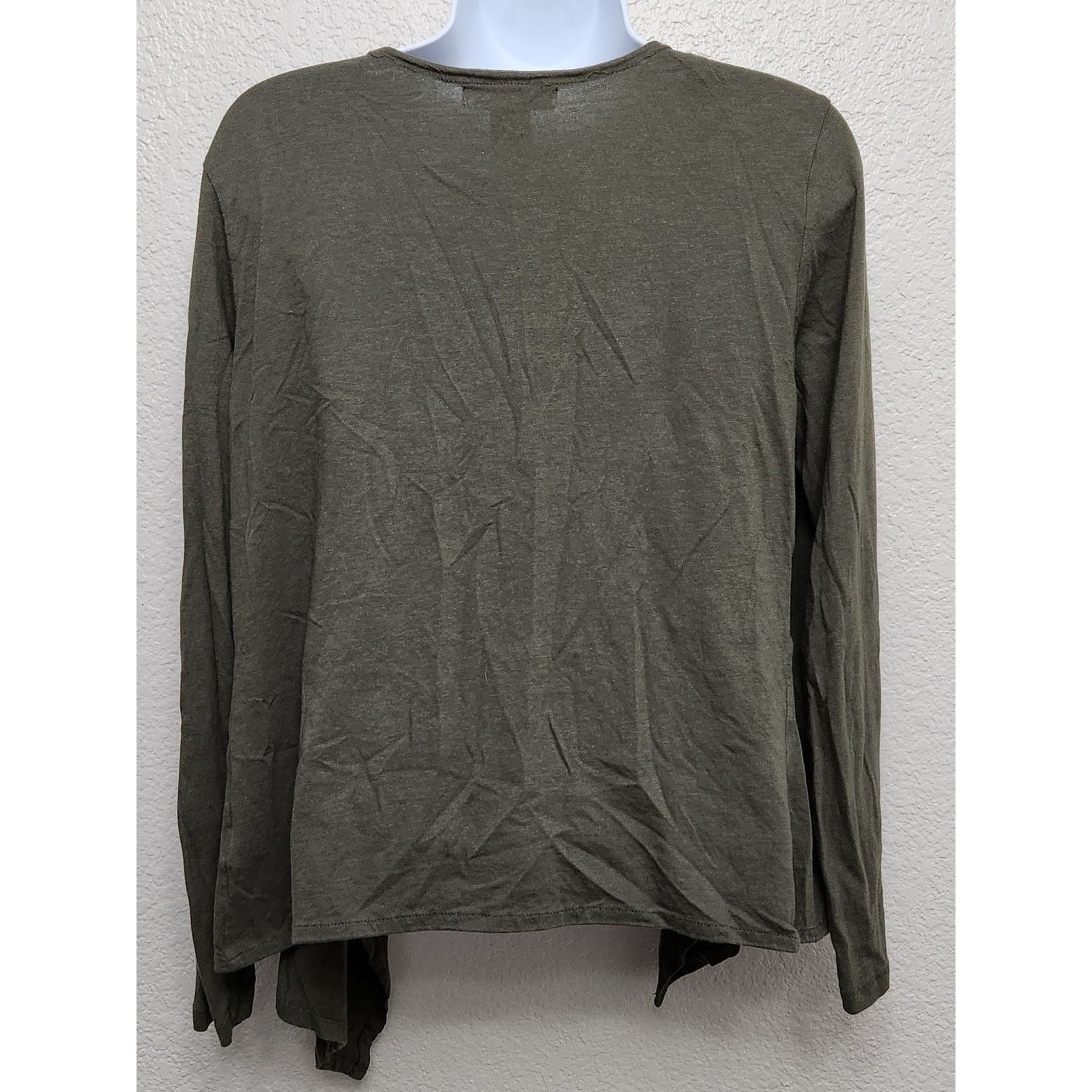 Other Liz Claiborne Green Pointed Draped Front Cardigan Sweater M Size M / US 6-8 / IT 42-44 - 3 Thumbnail