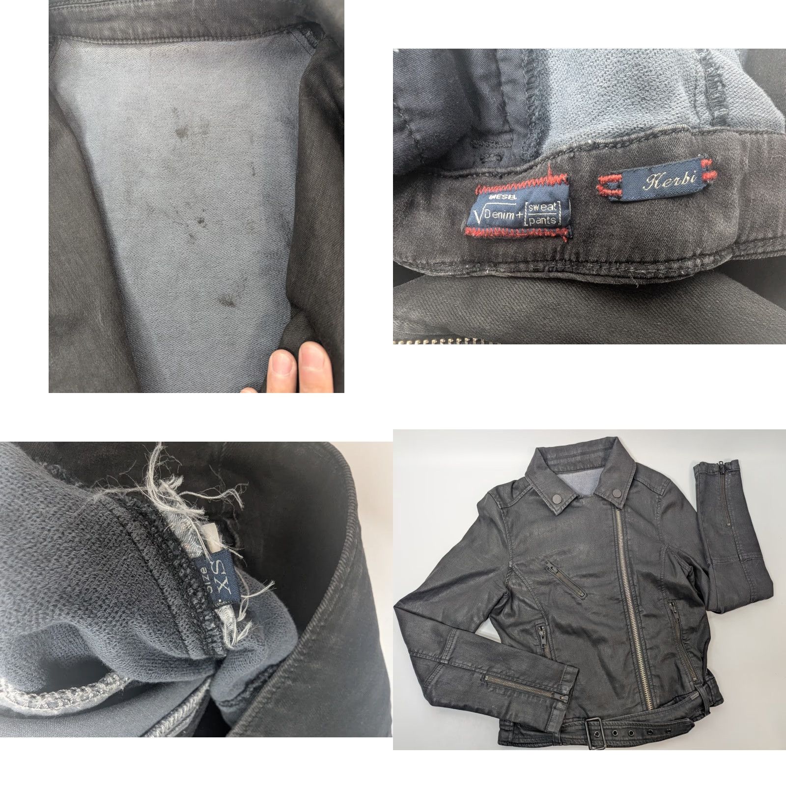 Diesel VINTAGE Diesel Kerbi Black Zip Up Coated Faux Leather Moto Biker Jacket Women's XS Size XS / US 0-2 / IT 36-38 - 9 Thumbnail