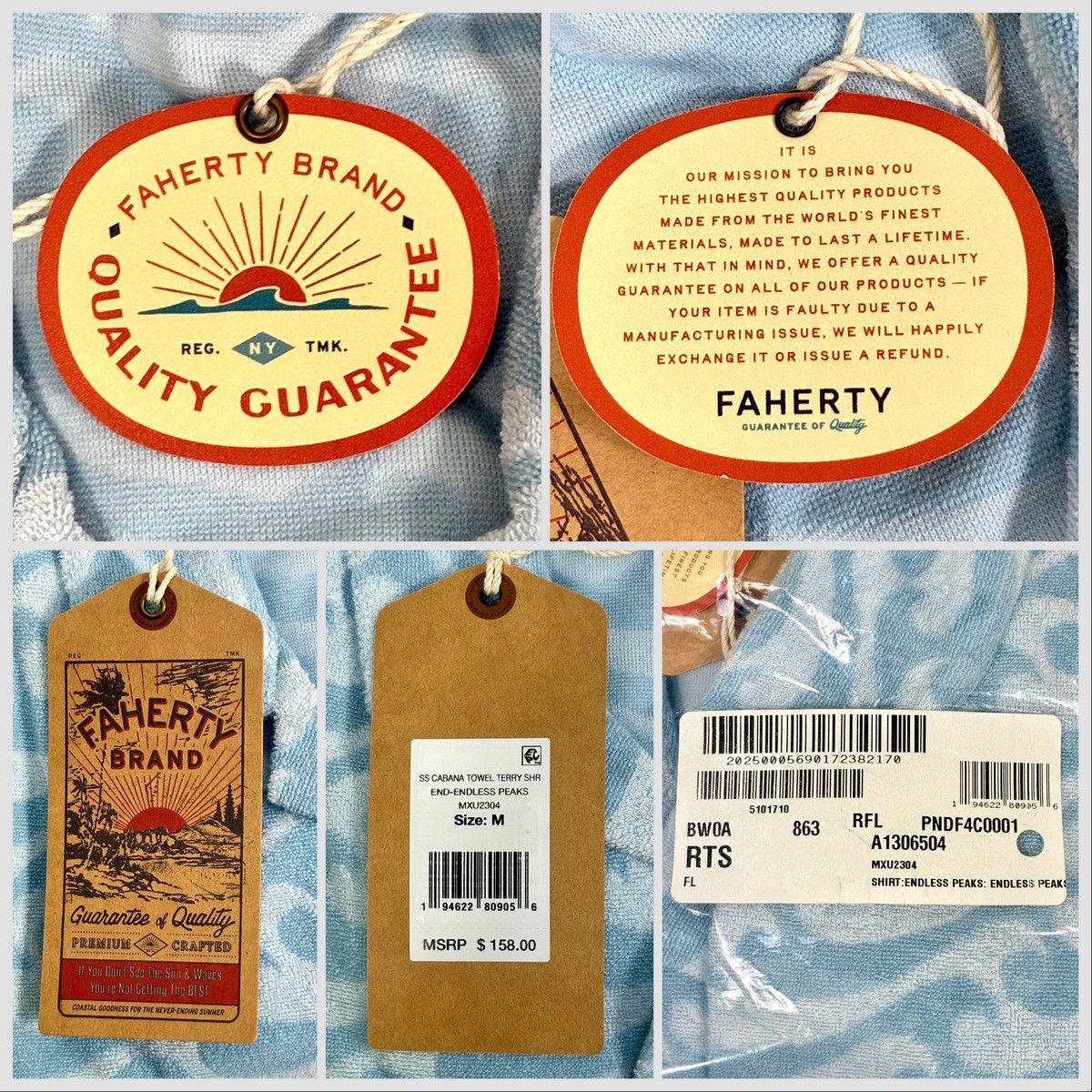 Faherty Faherty Cabana Towel Terry Surf Shirt Endless Peaks Blue M Size US M / EU 48-50 / 2 - 3 Thumbnail