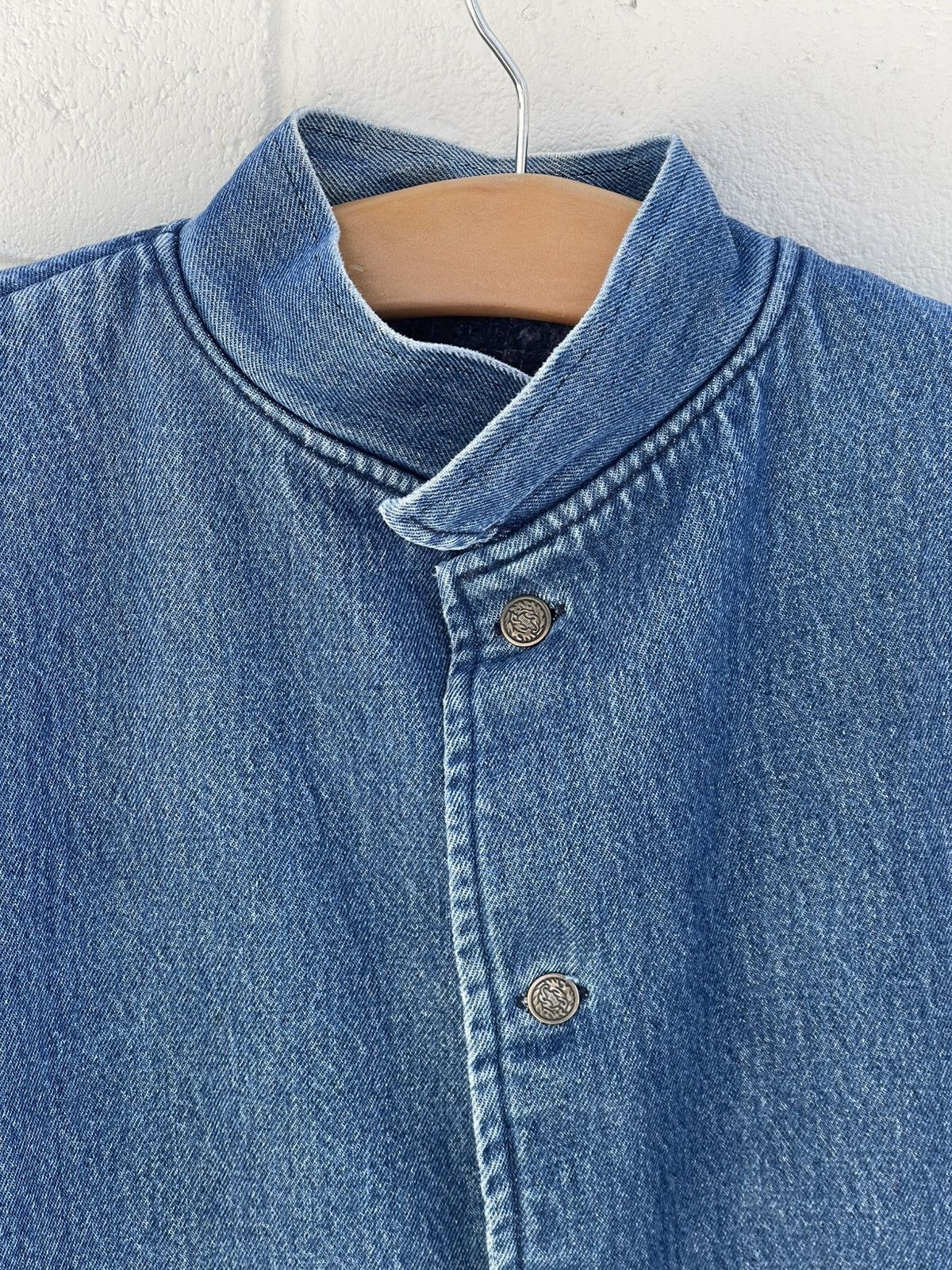 Designer × Vintage Vintage Stand Collar Blanket Lined Denim Jacket Size XL Size US XL / EU 56 / 4 - 2 Thumbnail